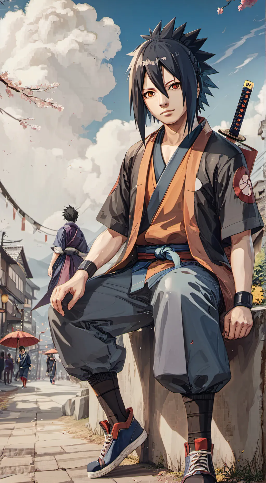 ai character: sasuke  background