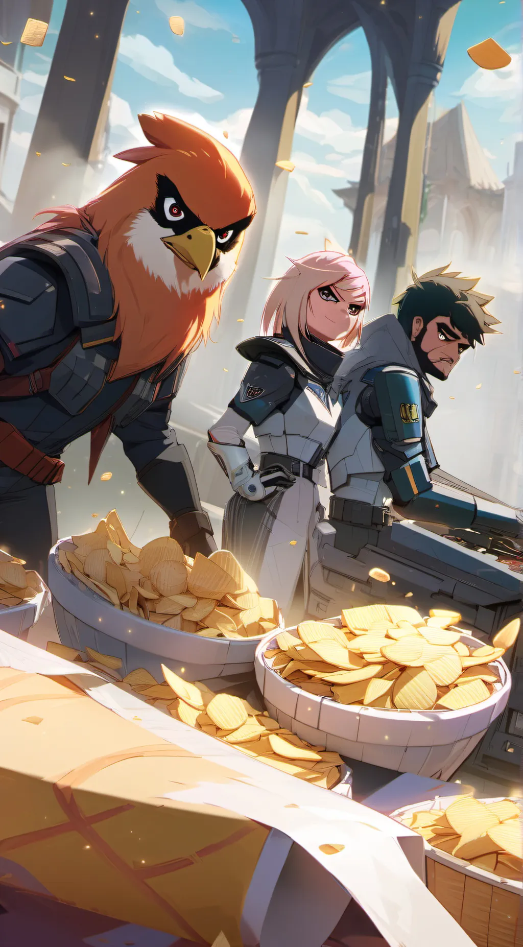 ai character: chips background