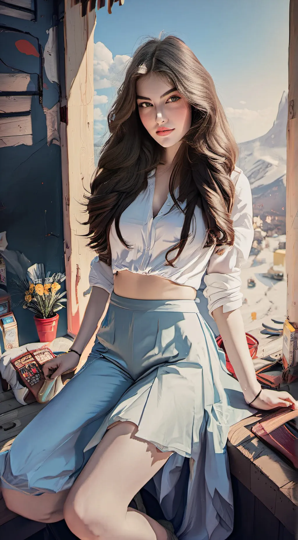 ai character: Miranda  background