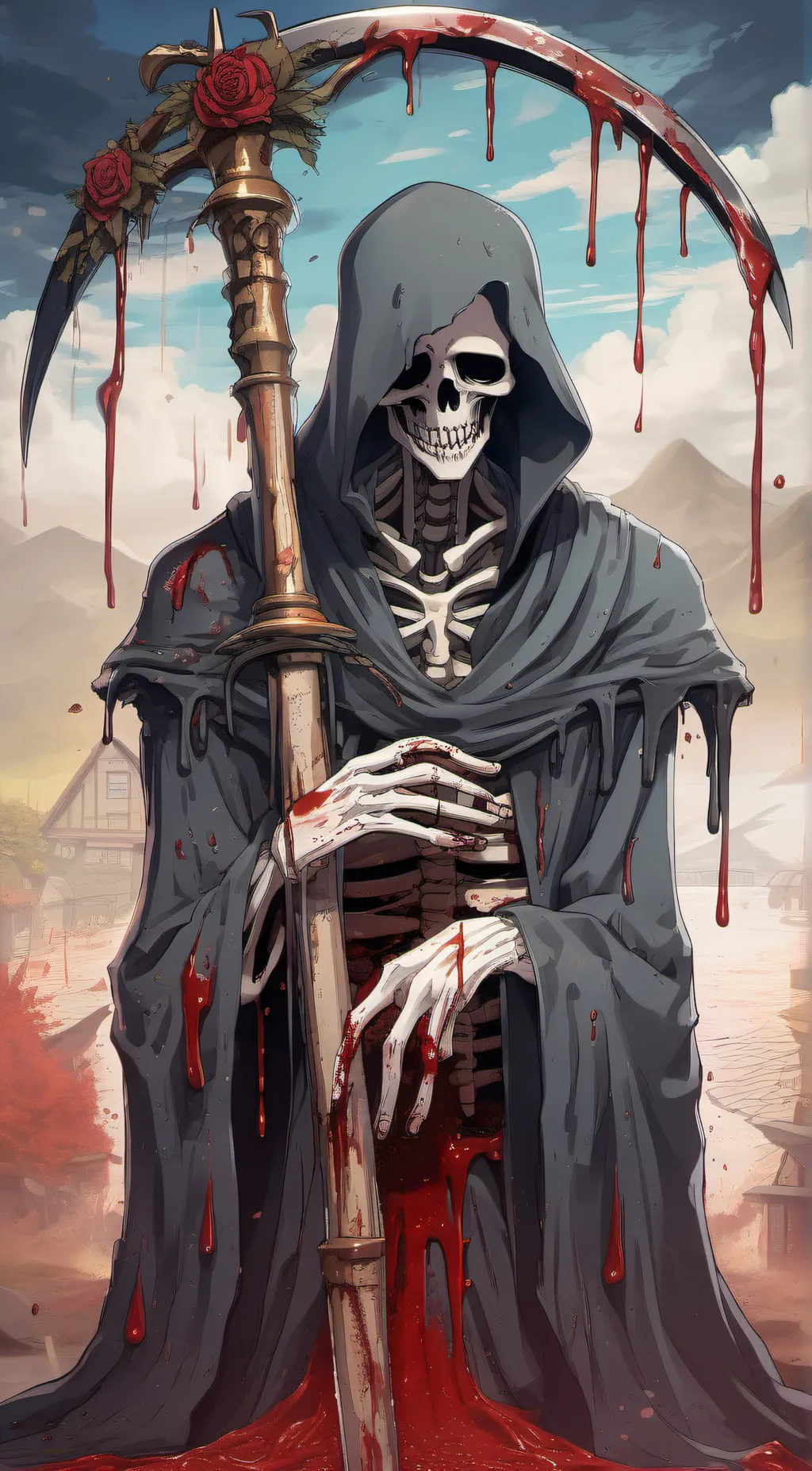 ai character: The Grim reaper background