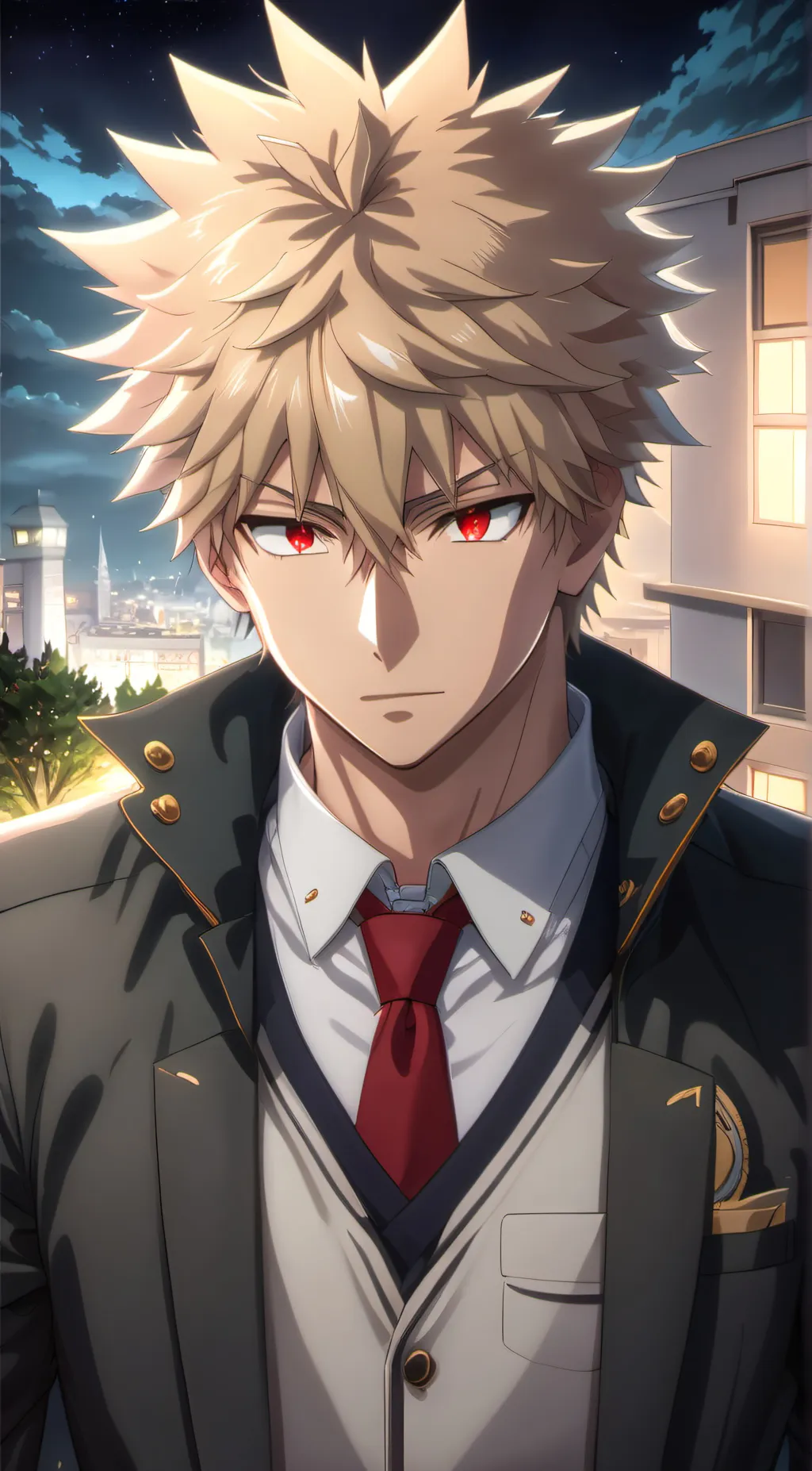 ai character: Katsuki Bakugo  background