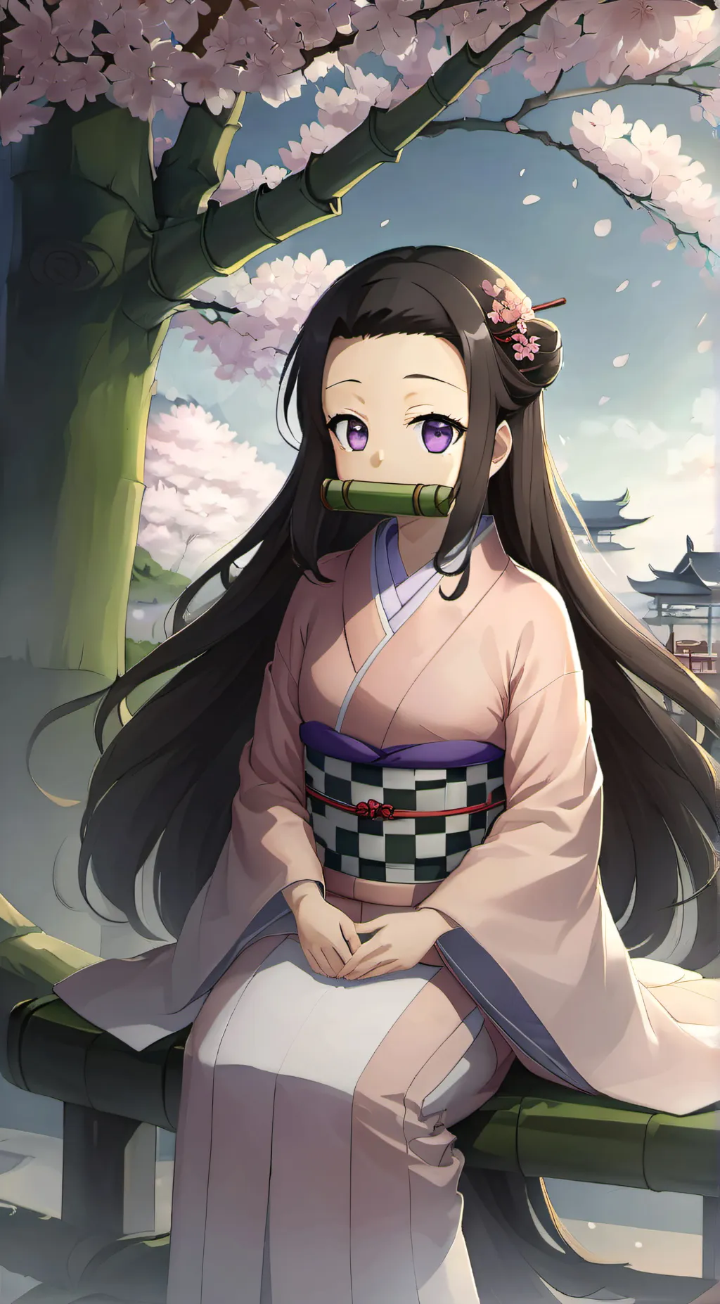 ai character: Nezuko background