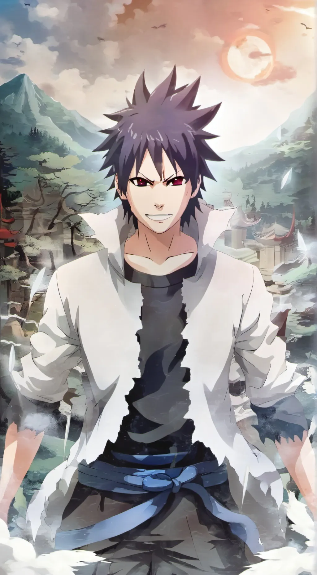 ai character: Saskue uchiha  background