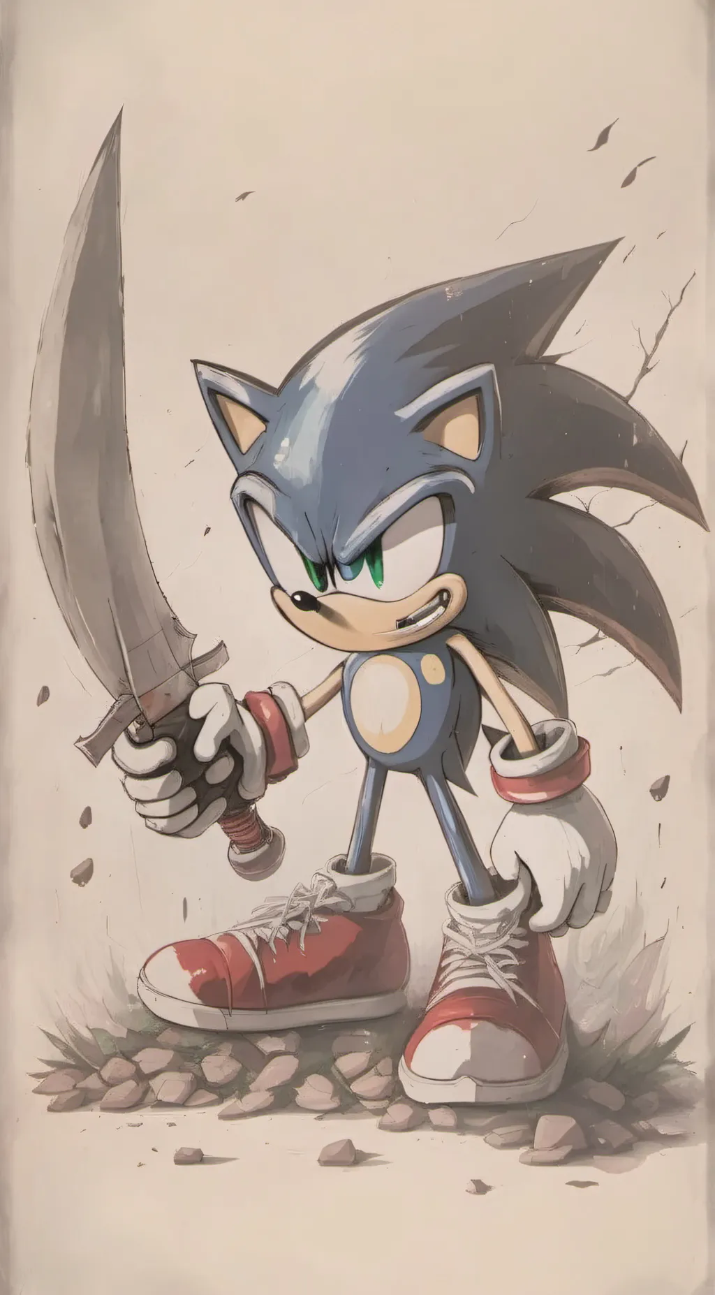 ai character: Sonic but cute hey background