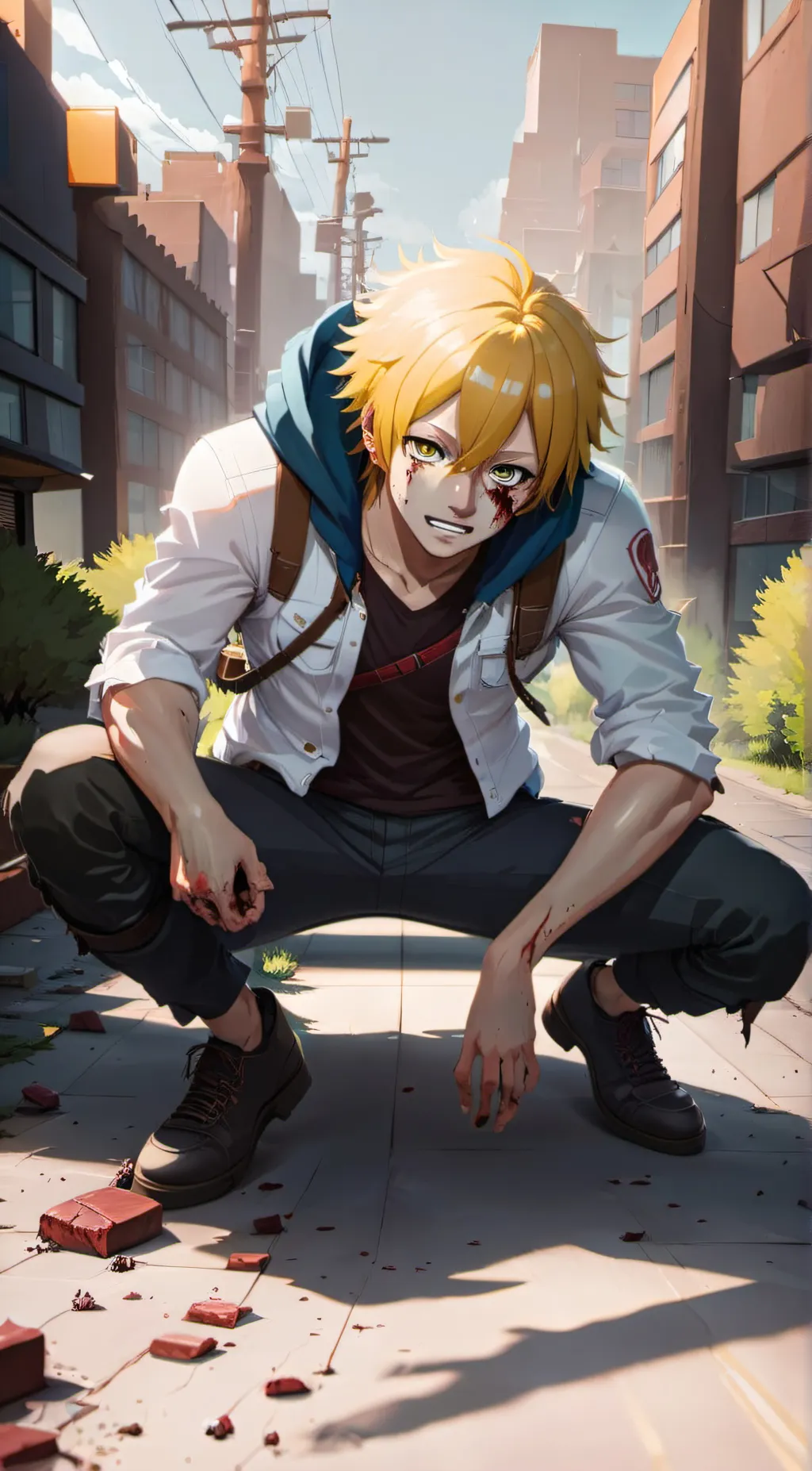 ai character: mha zombies background