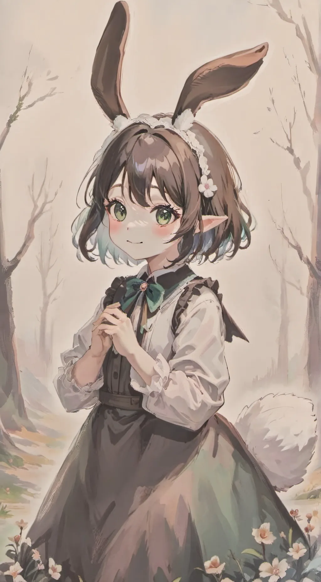 ai character: ghost bunny background