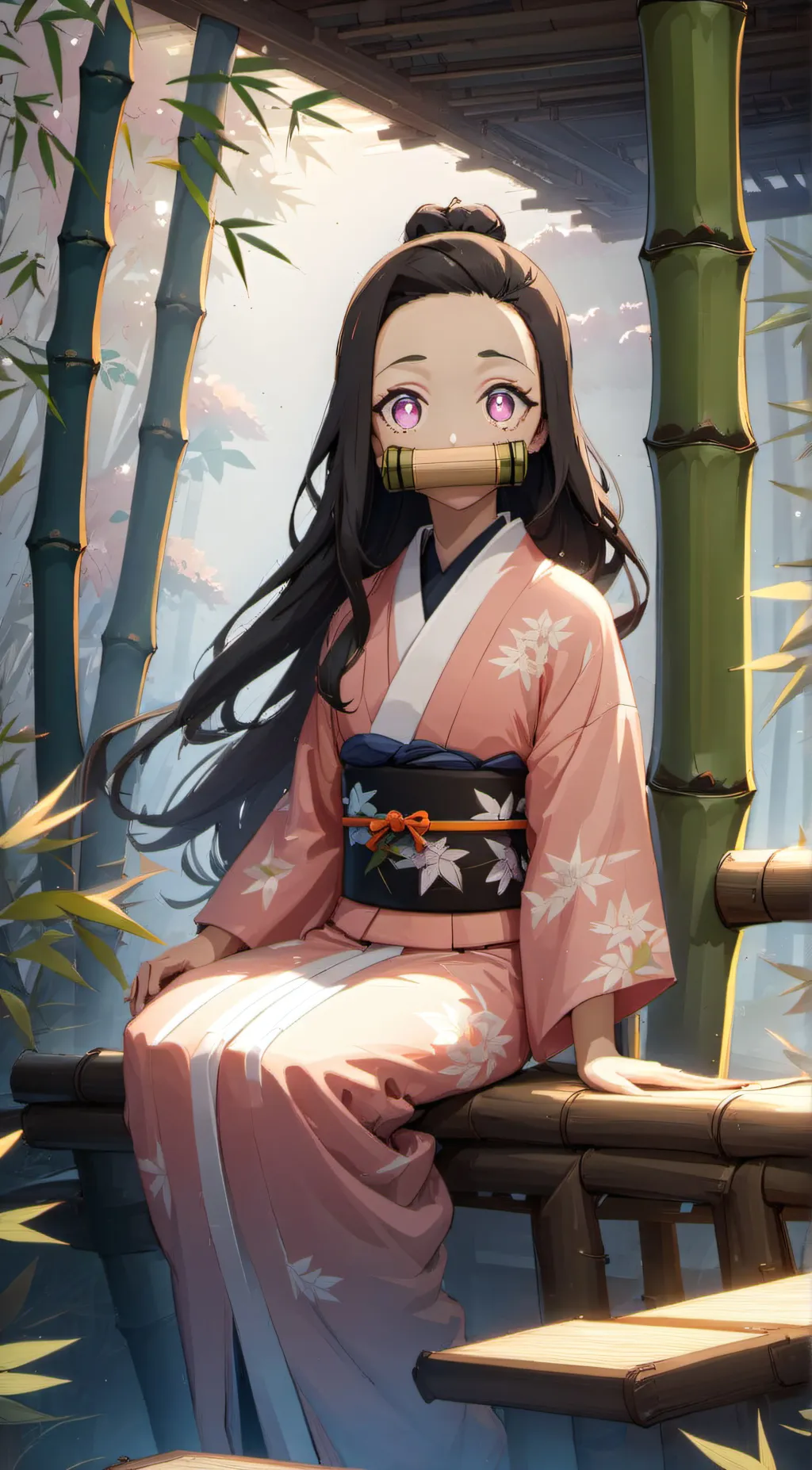 ai character: Nezuko kamado background