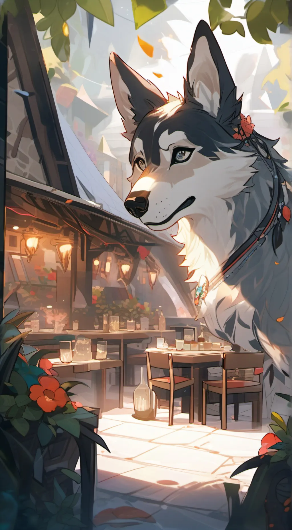 ai character: ●•amber•● background