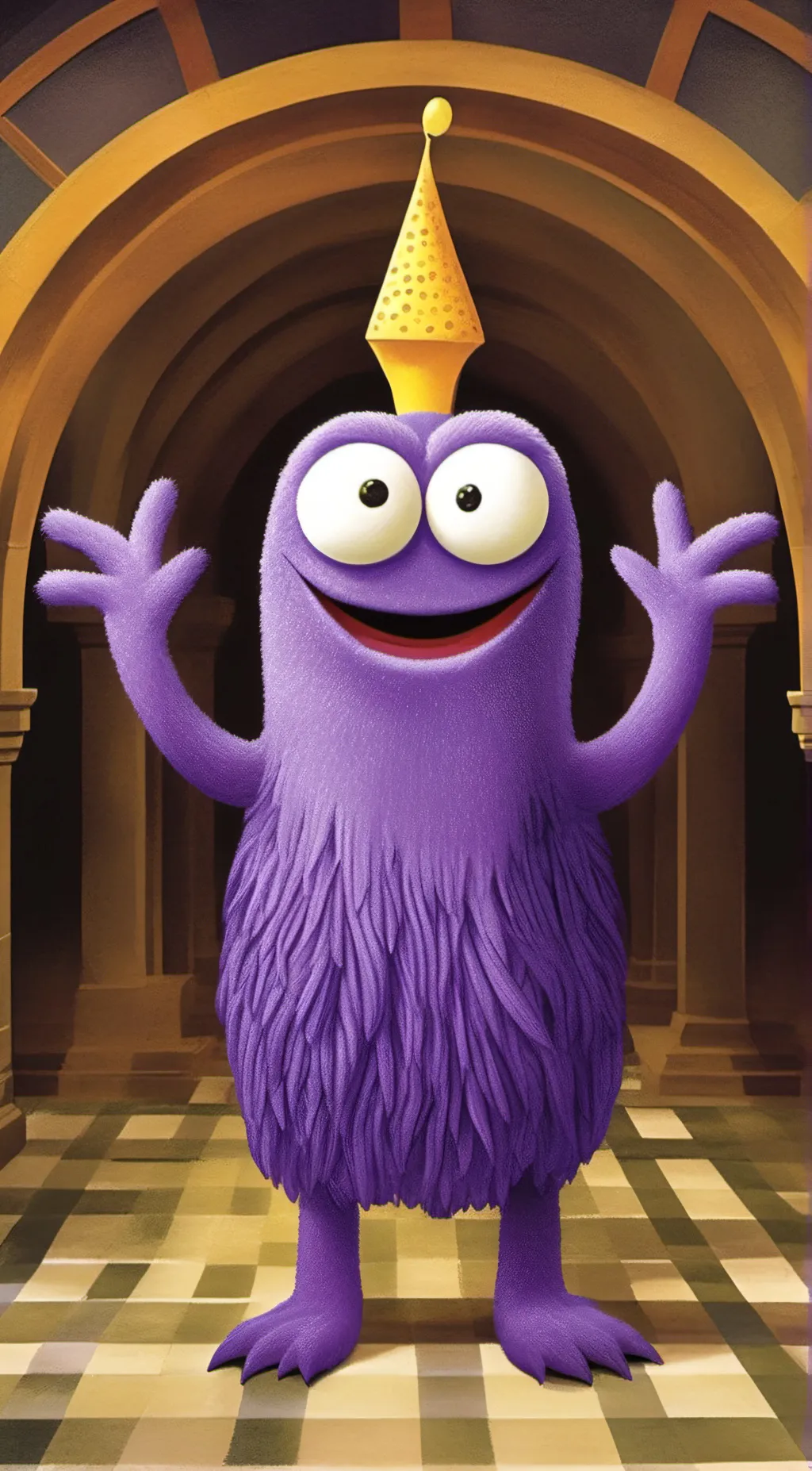 ai character: Grimace  background