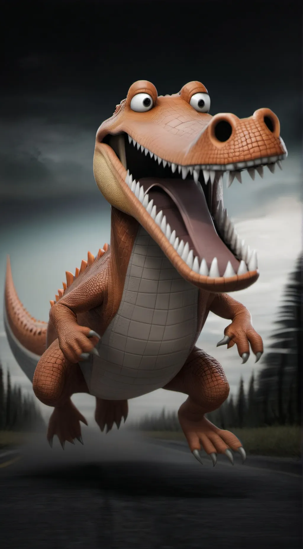 ai character: Orange background