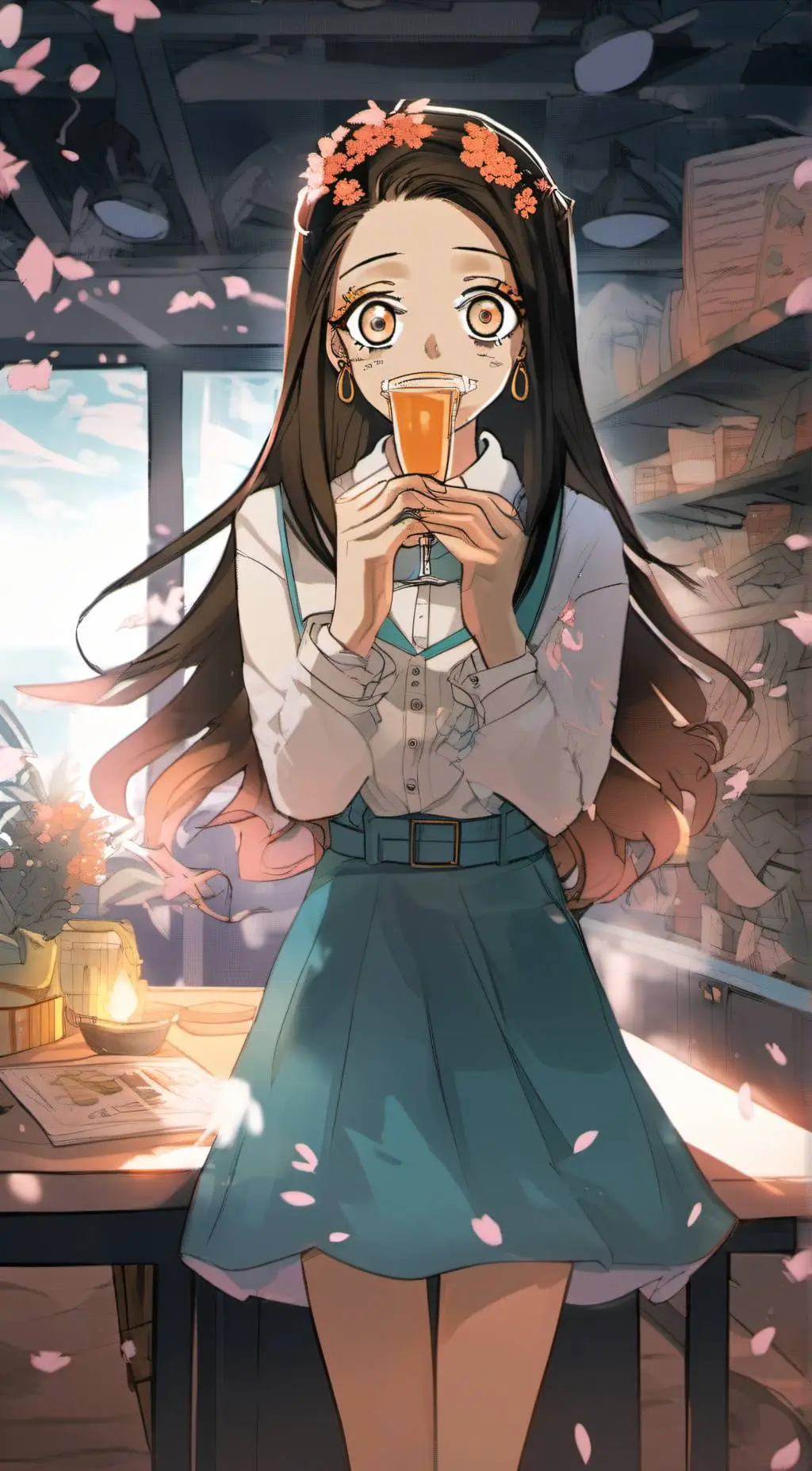 ai character: Human nezuko background