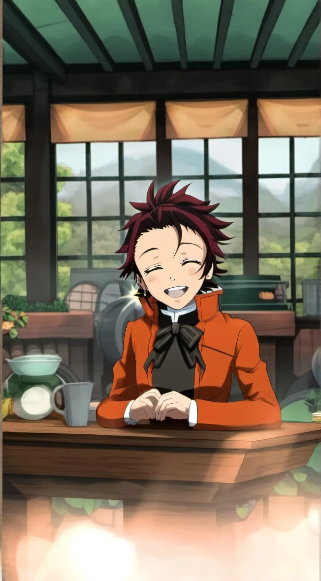 ai character: Tanjiro kamado  background