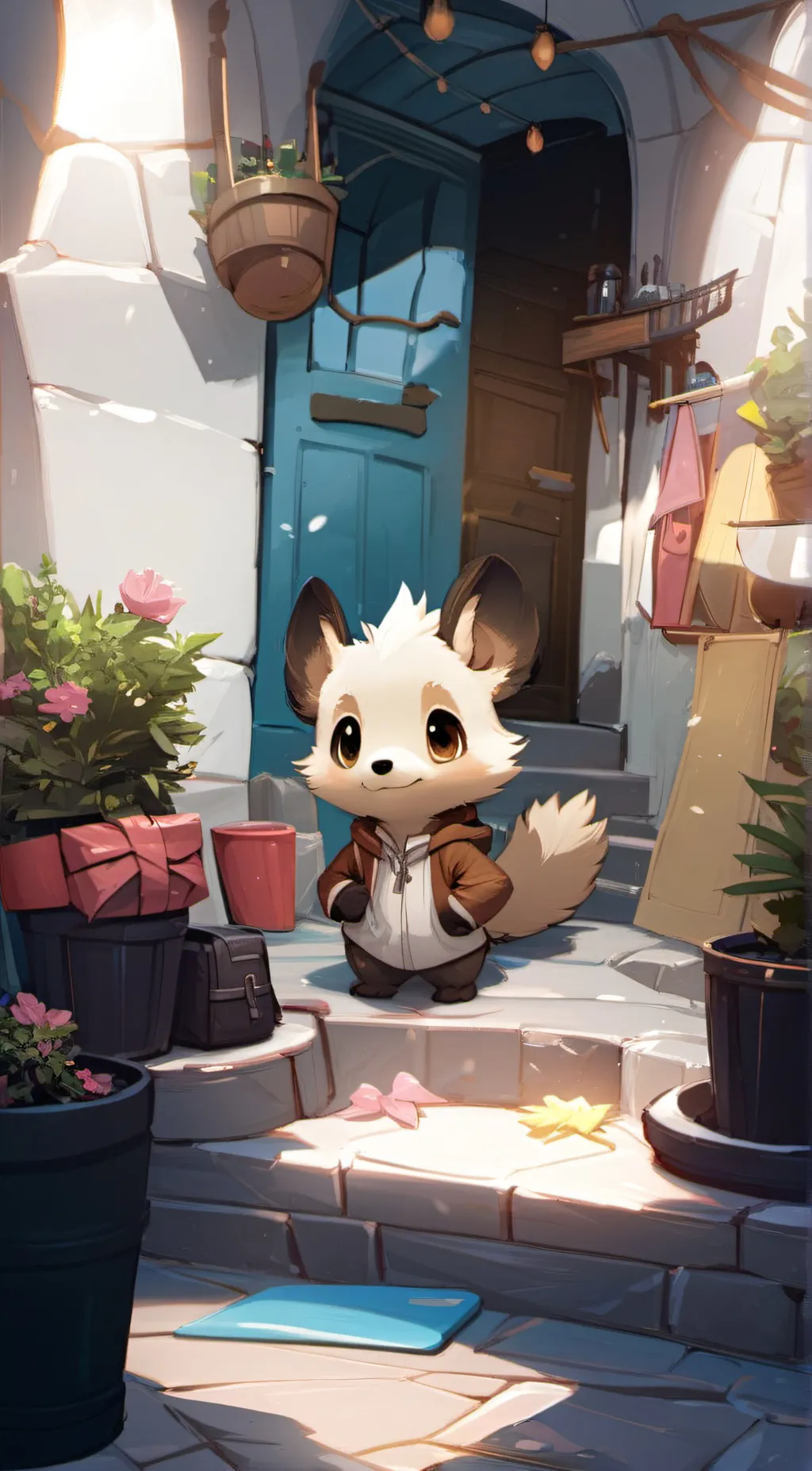 ai character: baby Furry background