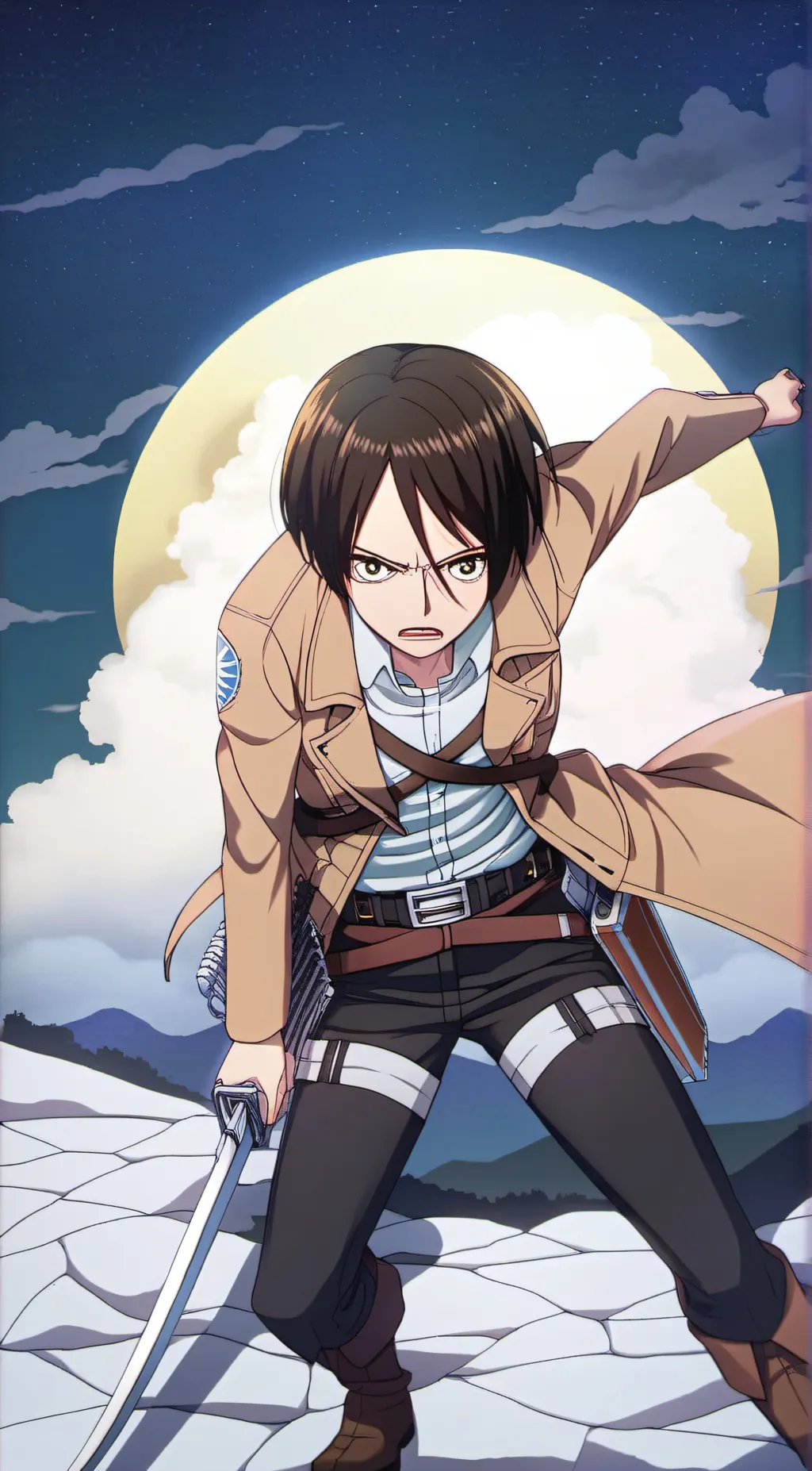 ai character: Attack on titan  background