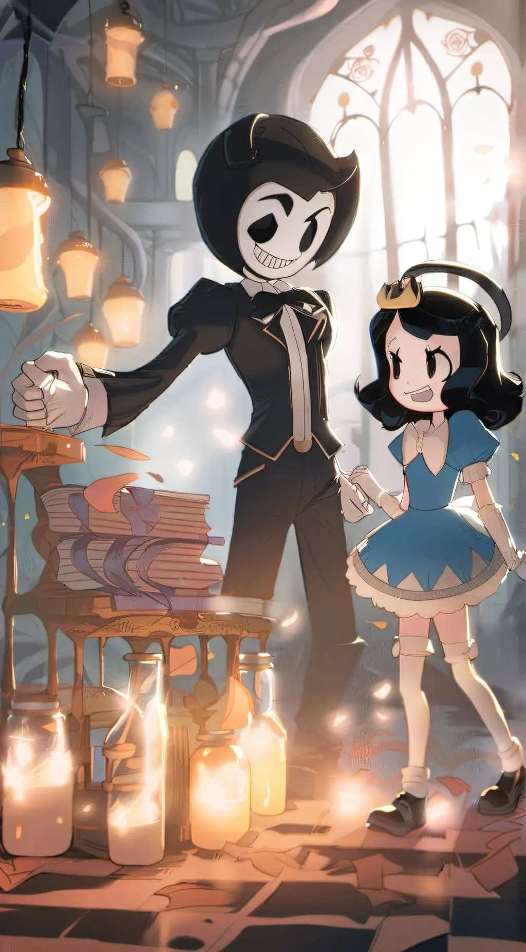 ai character: Bendy and alice background