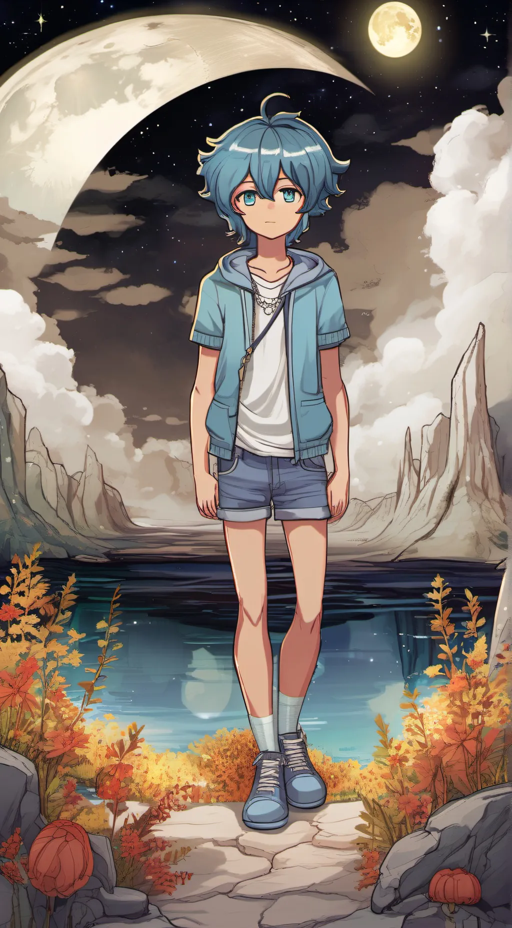 ai character: Moon background