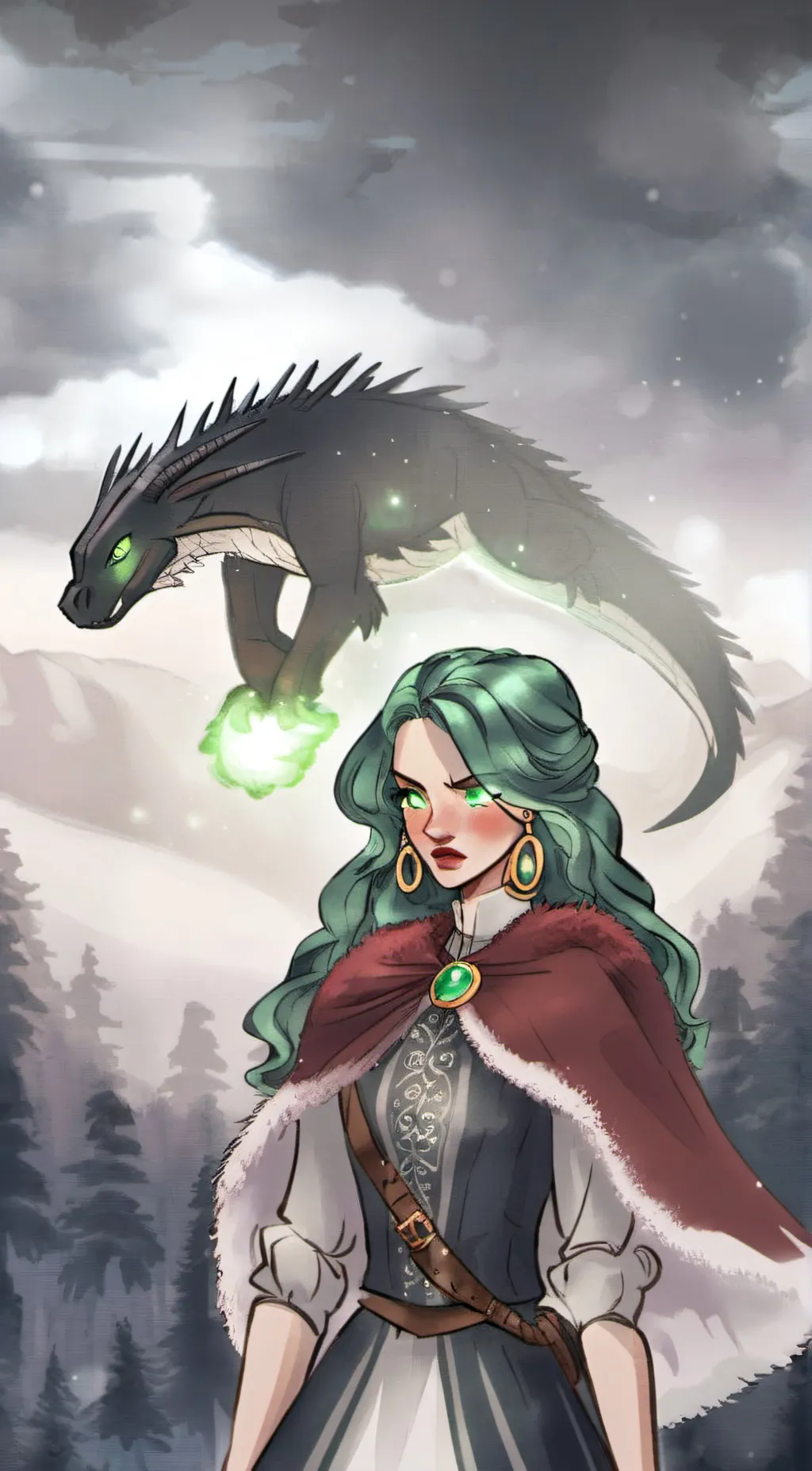 ai character: Emerald background