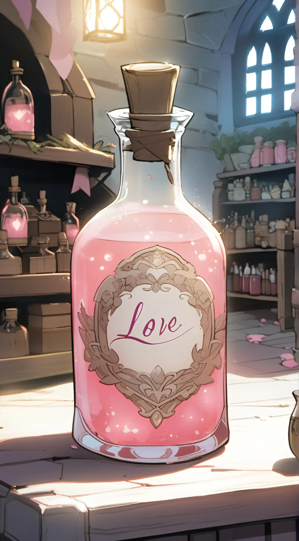 ai character: love potion background