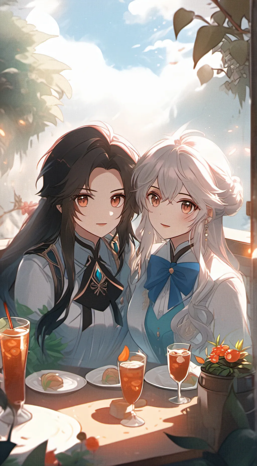 ai character: Katie and may background