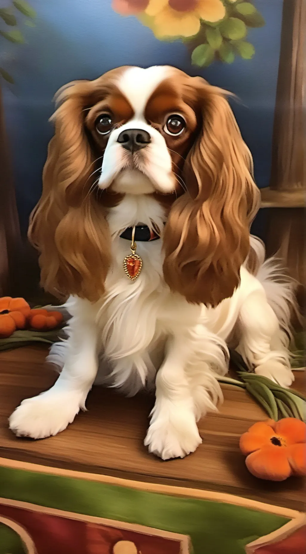 ai character: Dog King Charles background
