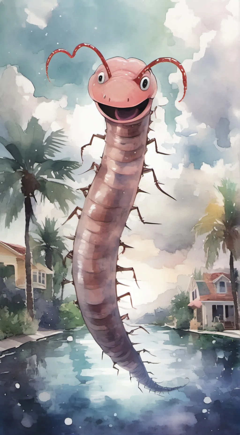 ai character: Earthworm sally background