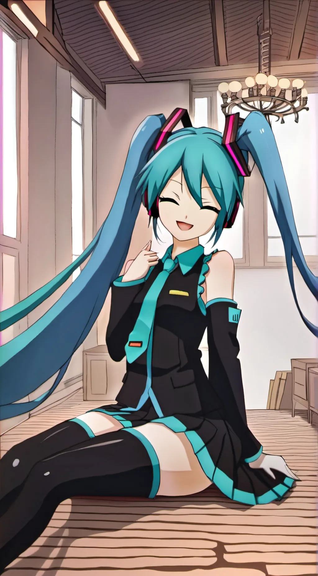 ai character: 💙Hatsune miku💙 background