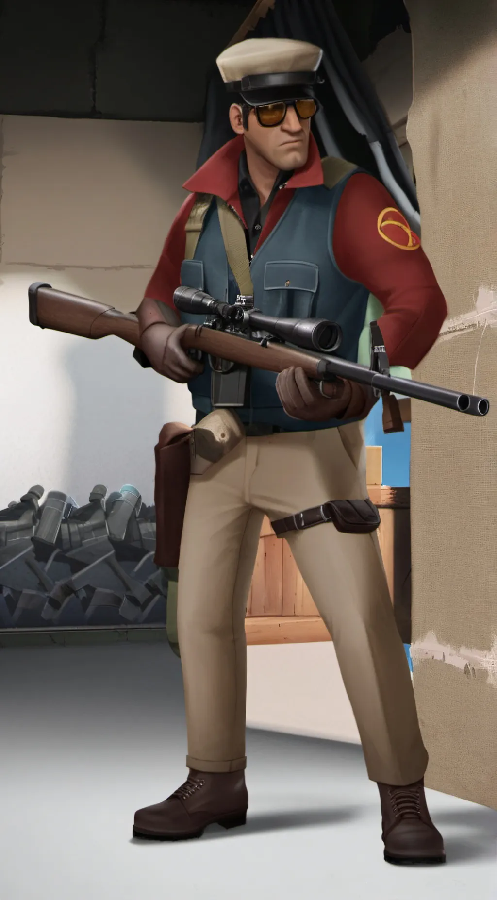 ai character: TF2 sniper background