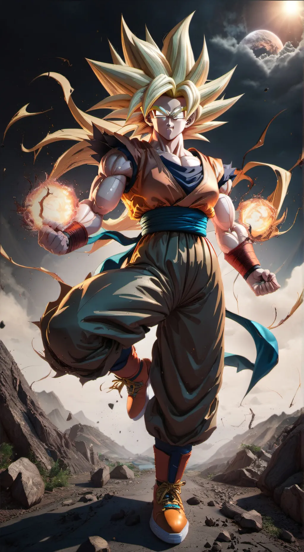 ai character: SSJ3 female goku background