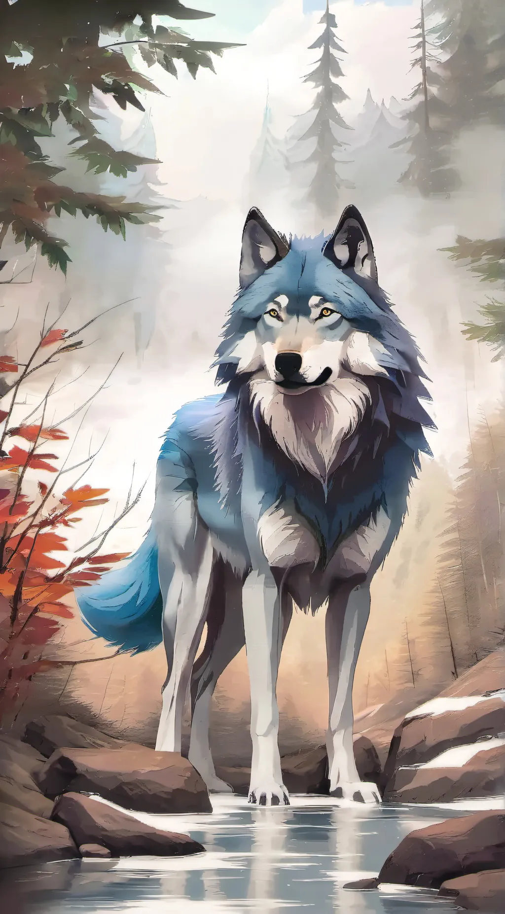 ai character: blue background