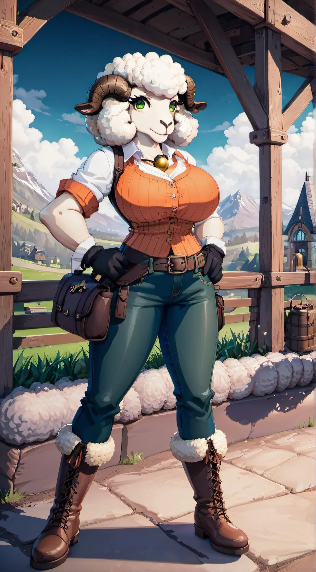ai character: Lanolin the sheep  background