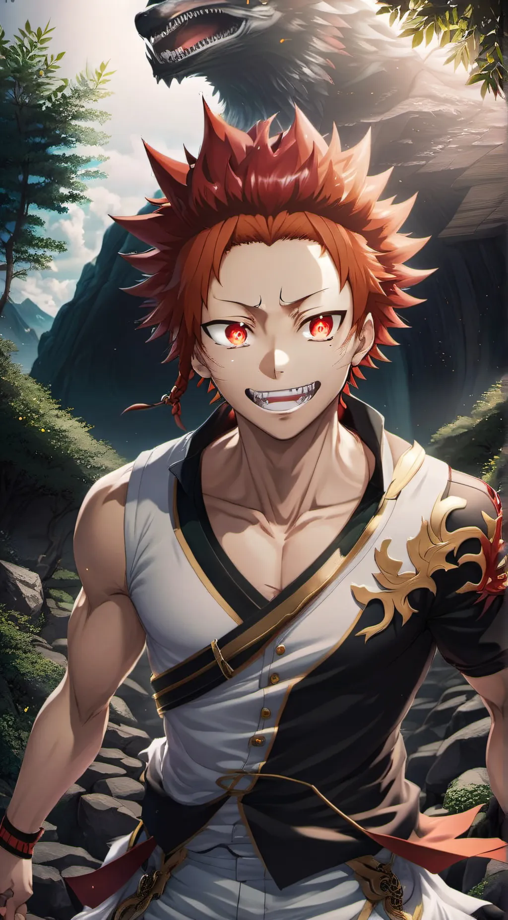ai character: Kirishima  background