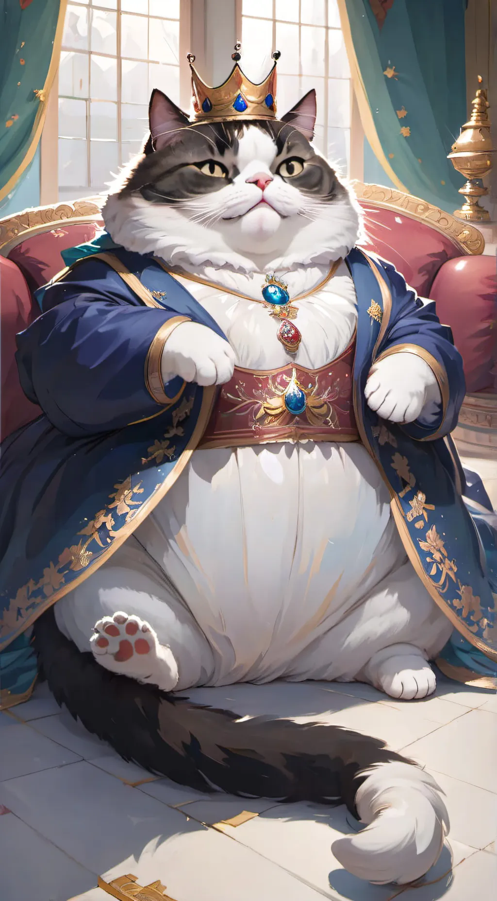 ai character: King cat background