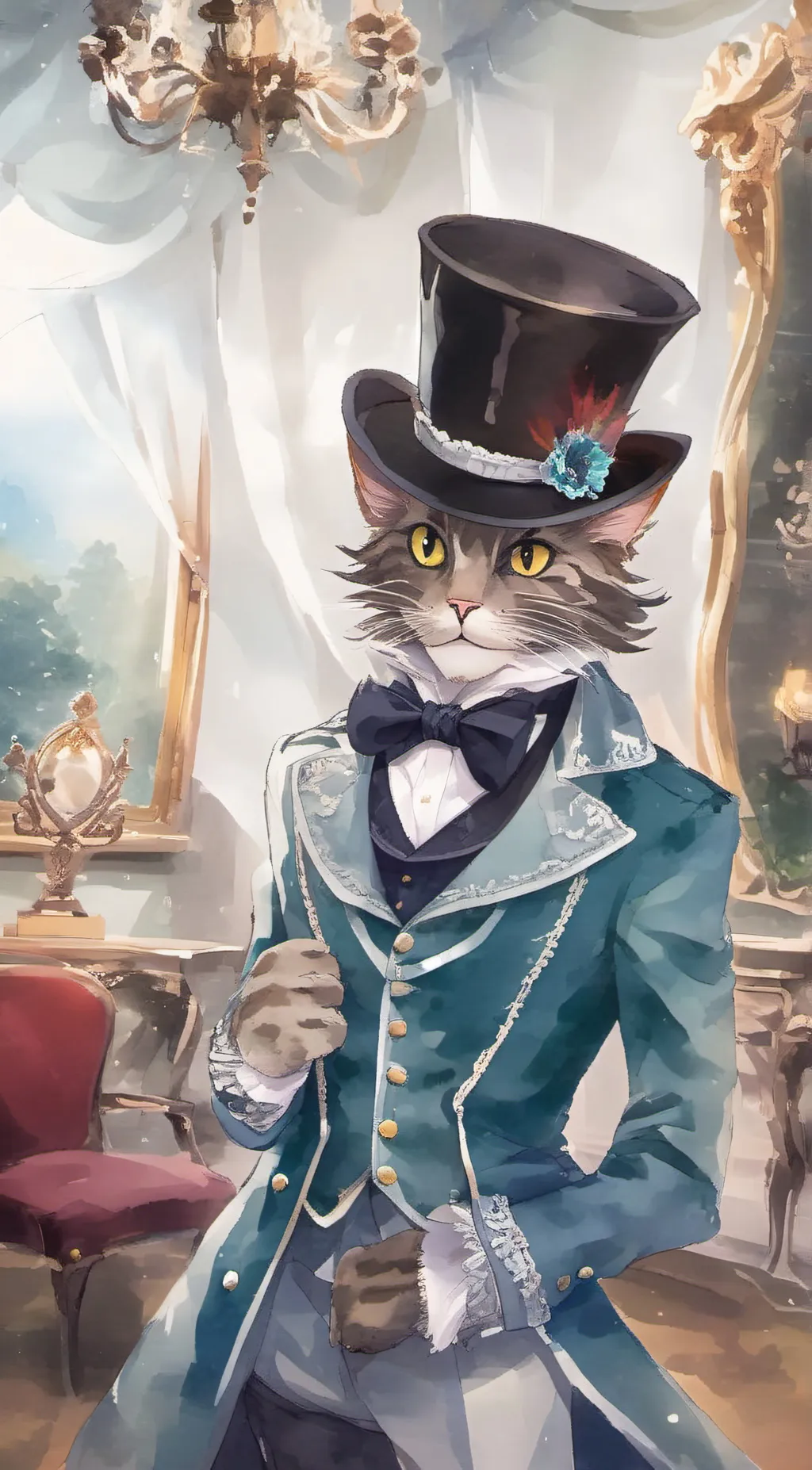 ai character: gojo cat background