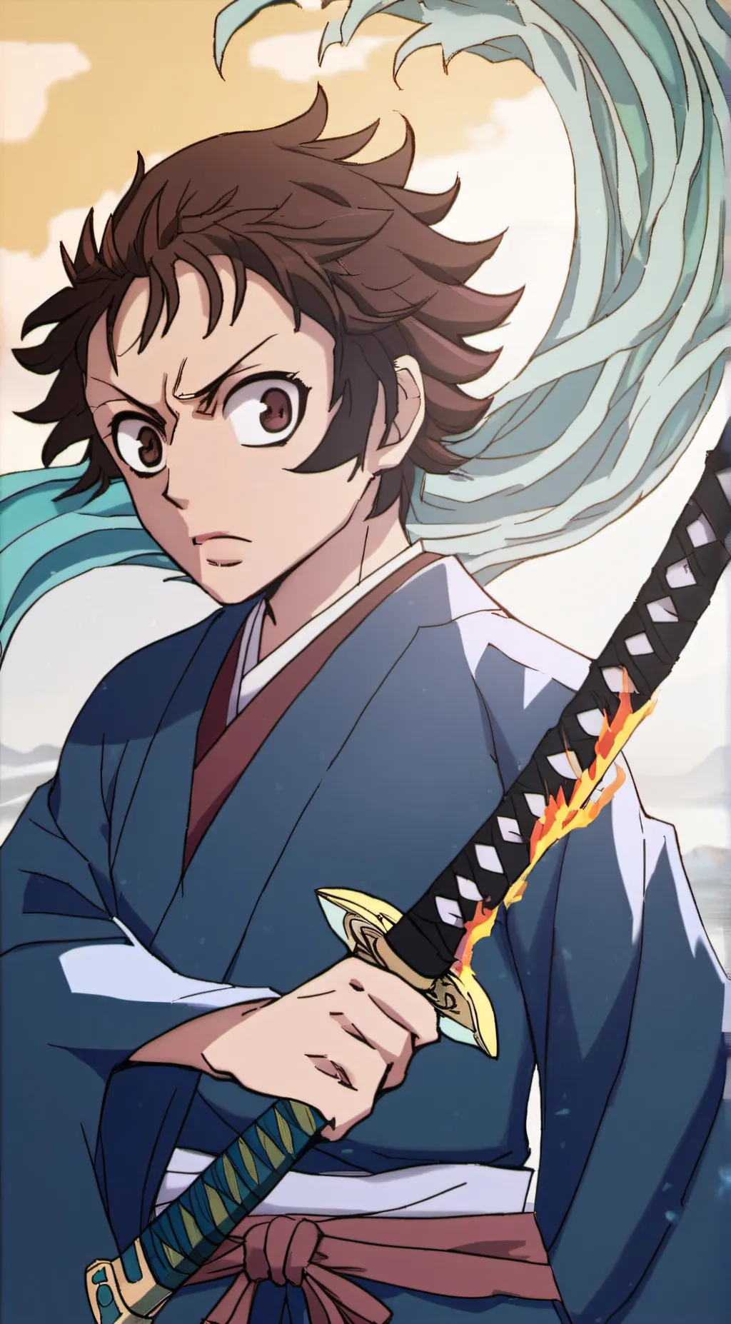 ai character: tanjiro  background