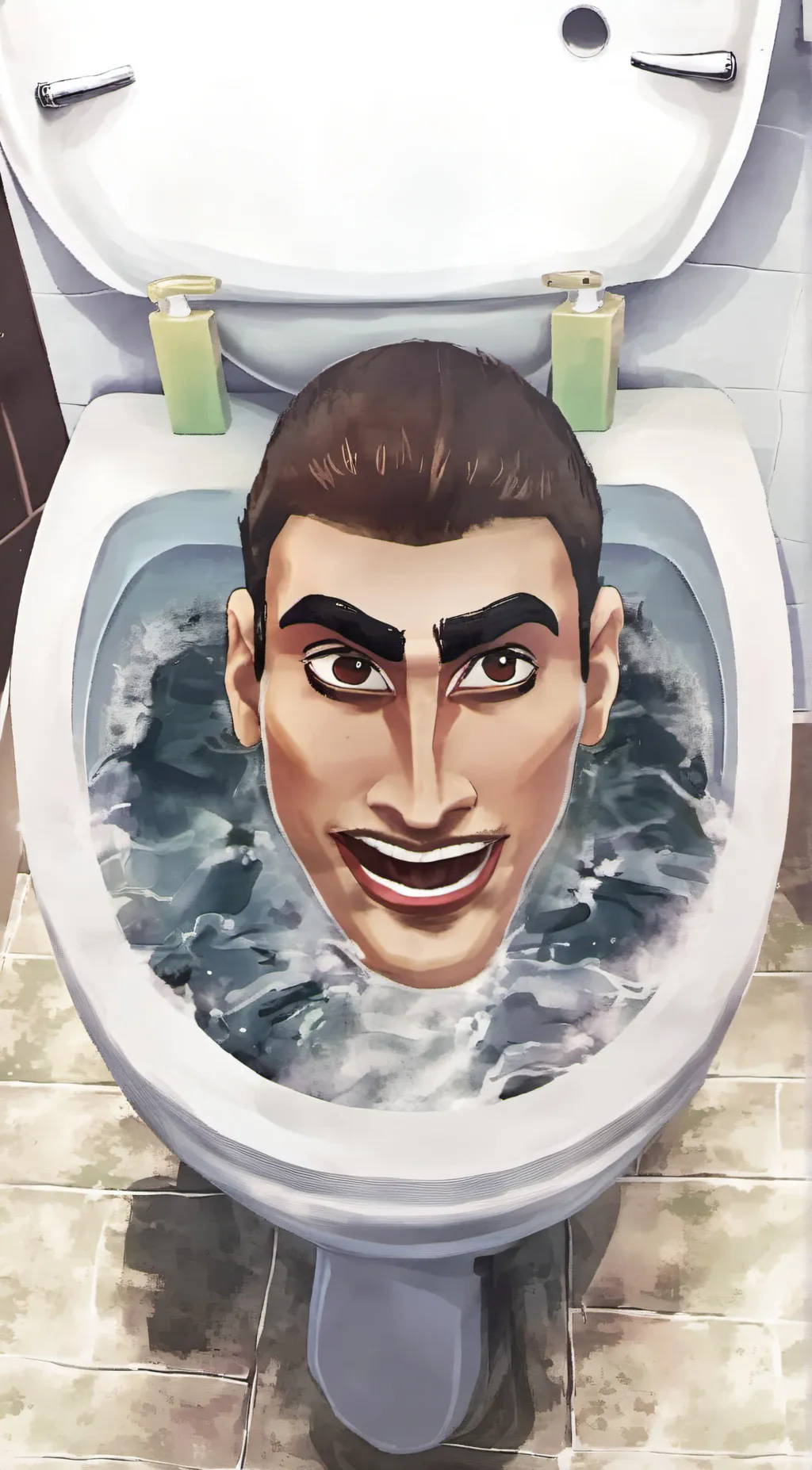 ai character: skibiti toilet  background