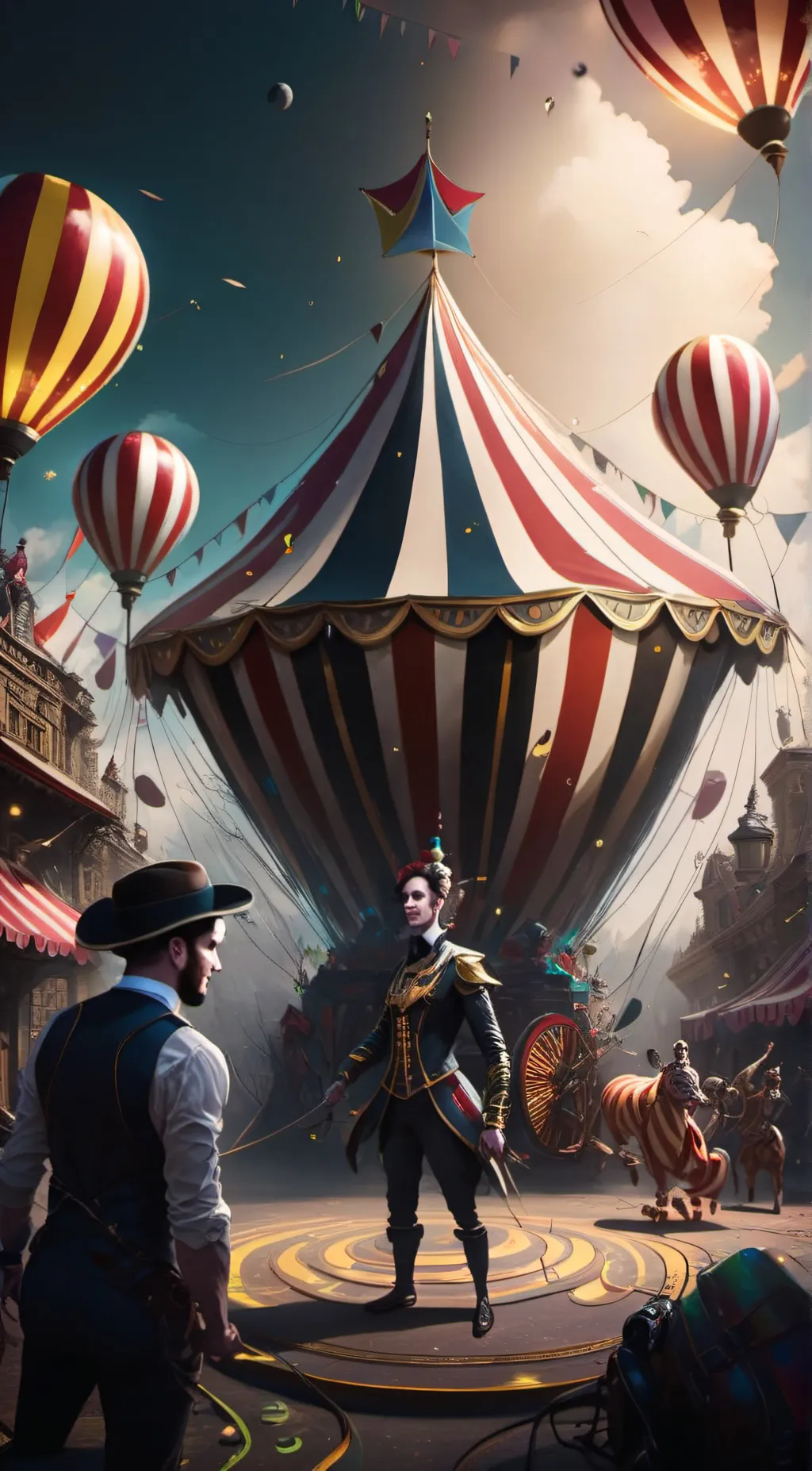 ai character: Digital feast background