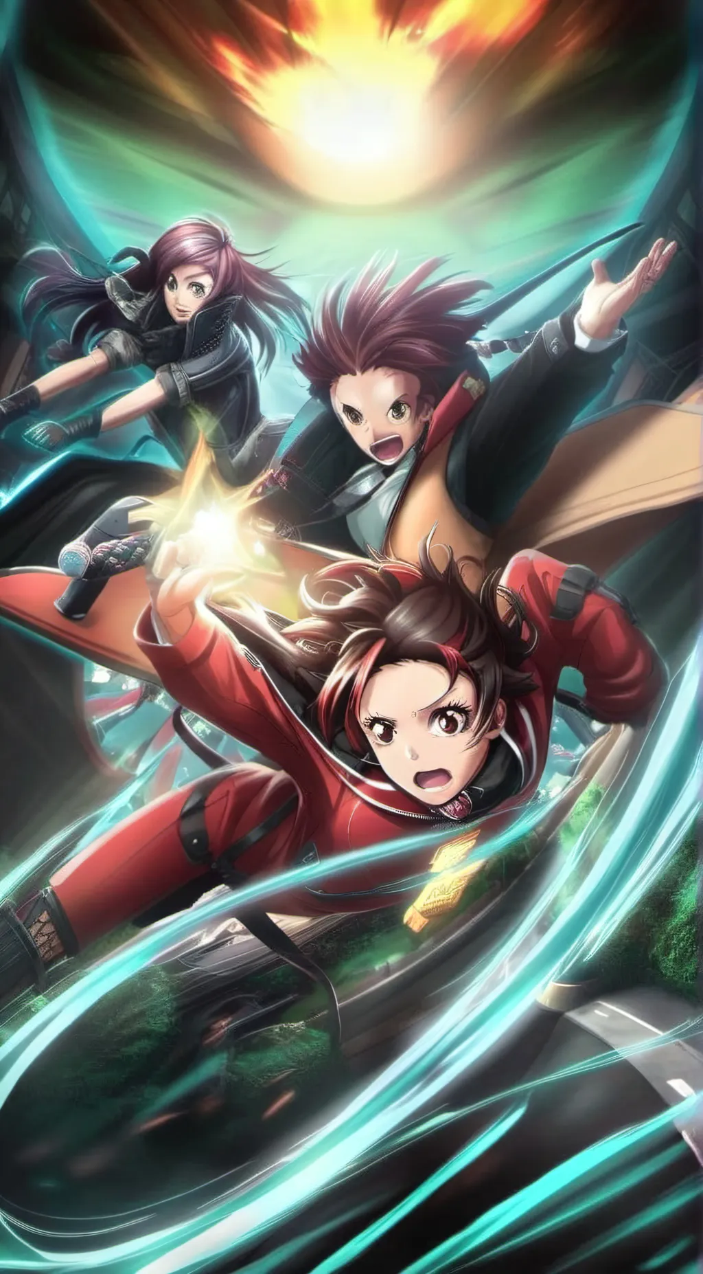 ai character: Demon slayer anime background
