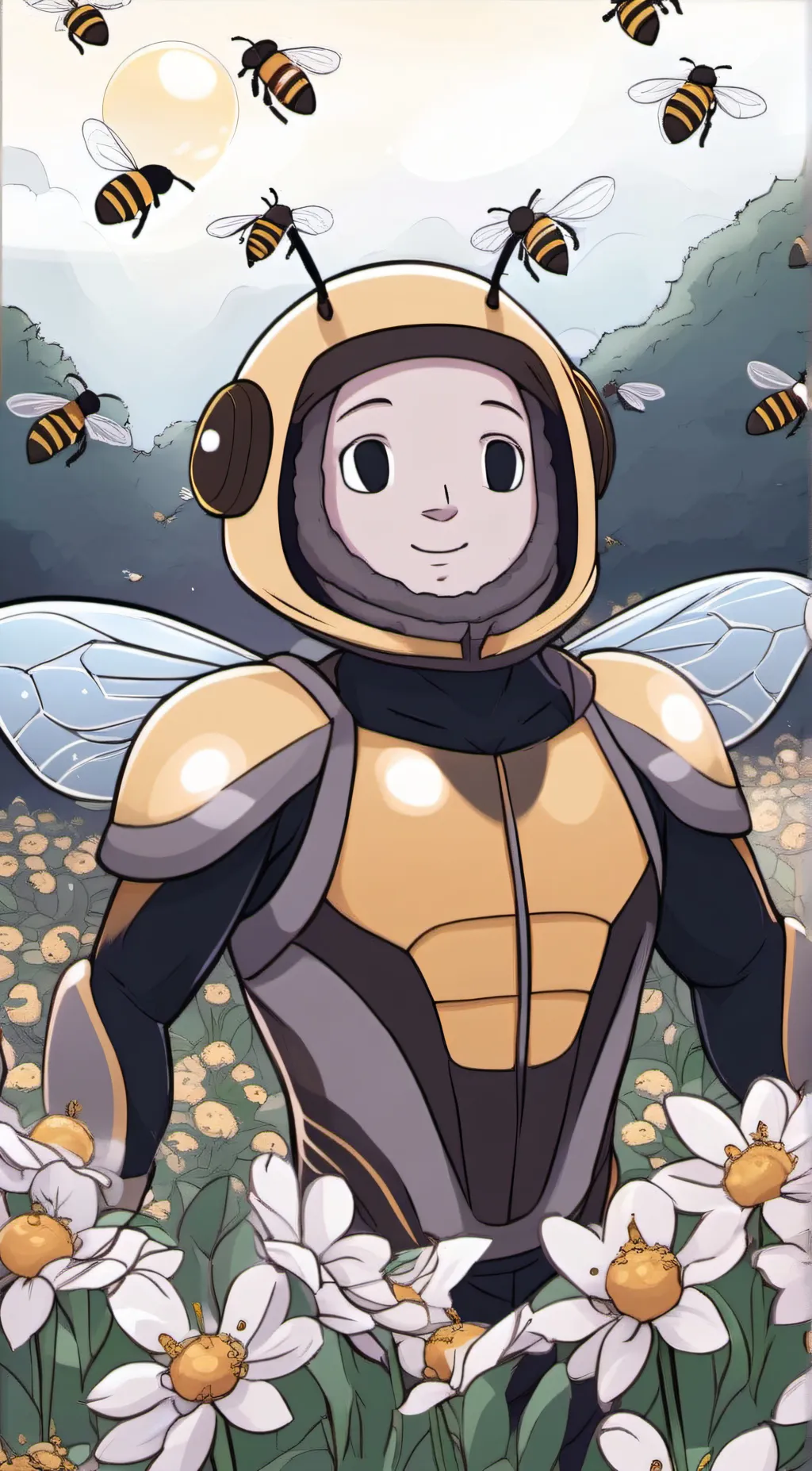 ai character: Bubble Bee Man background