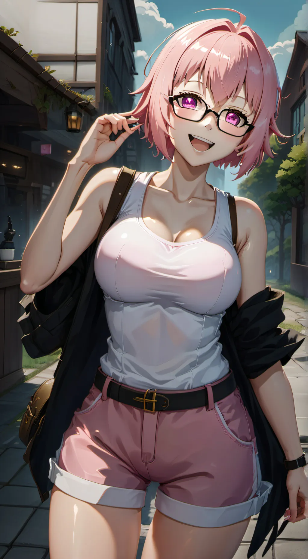 ai character: shikimi shiramine background
