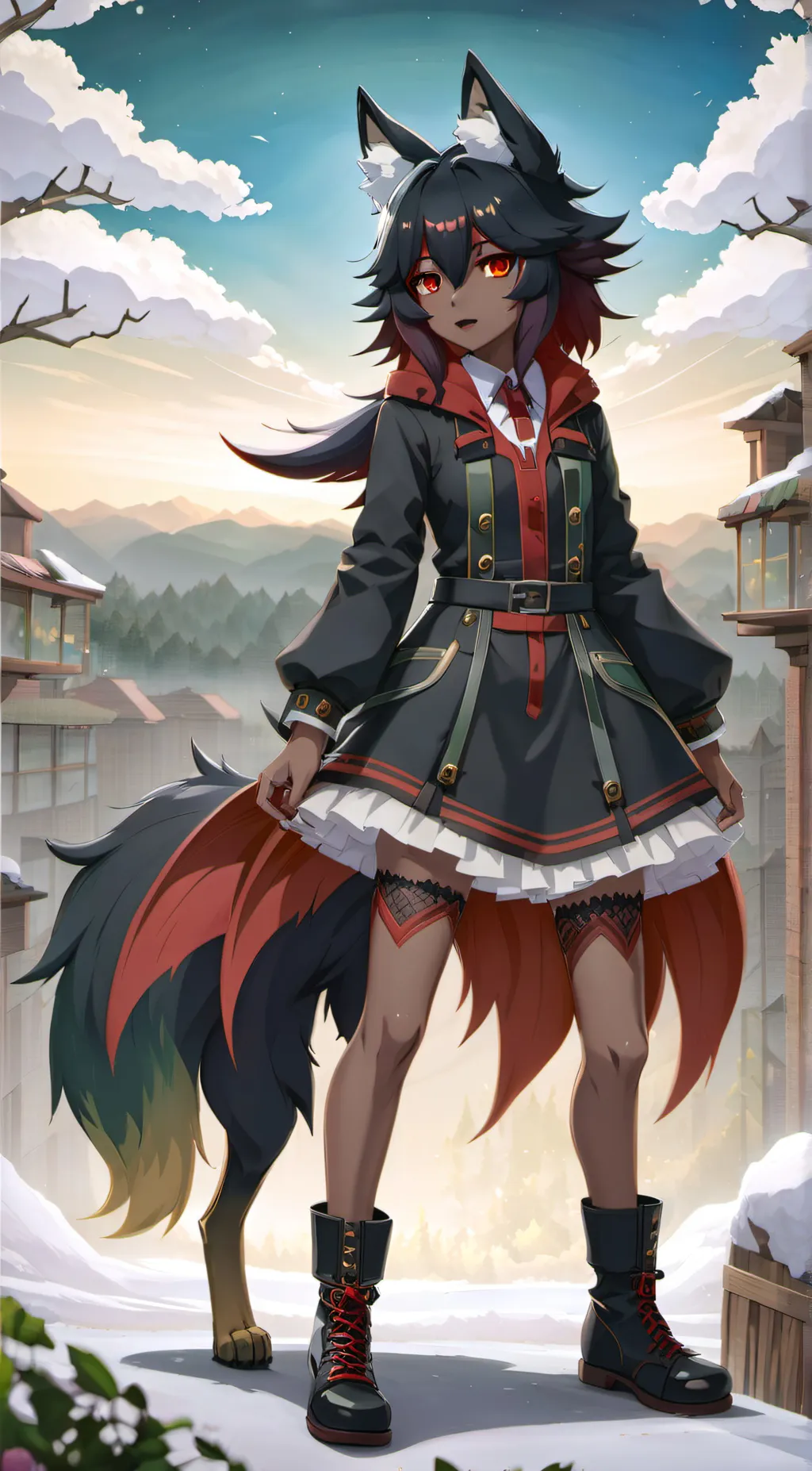 ai character: flare phoenix  background