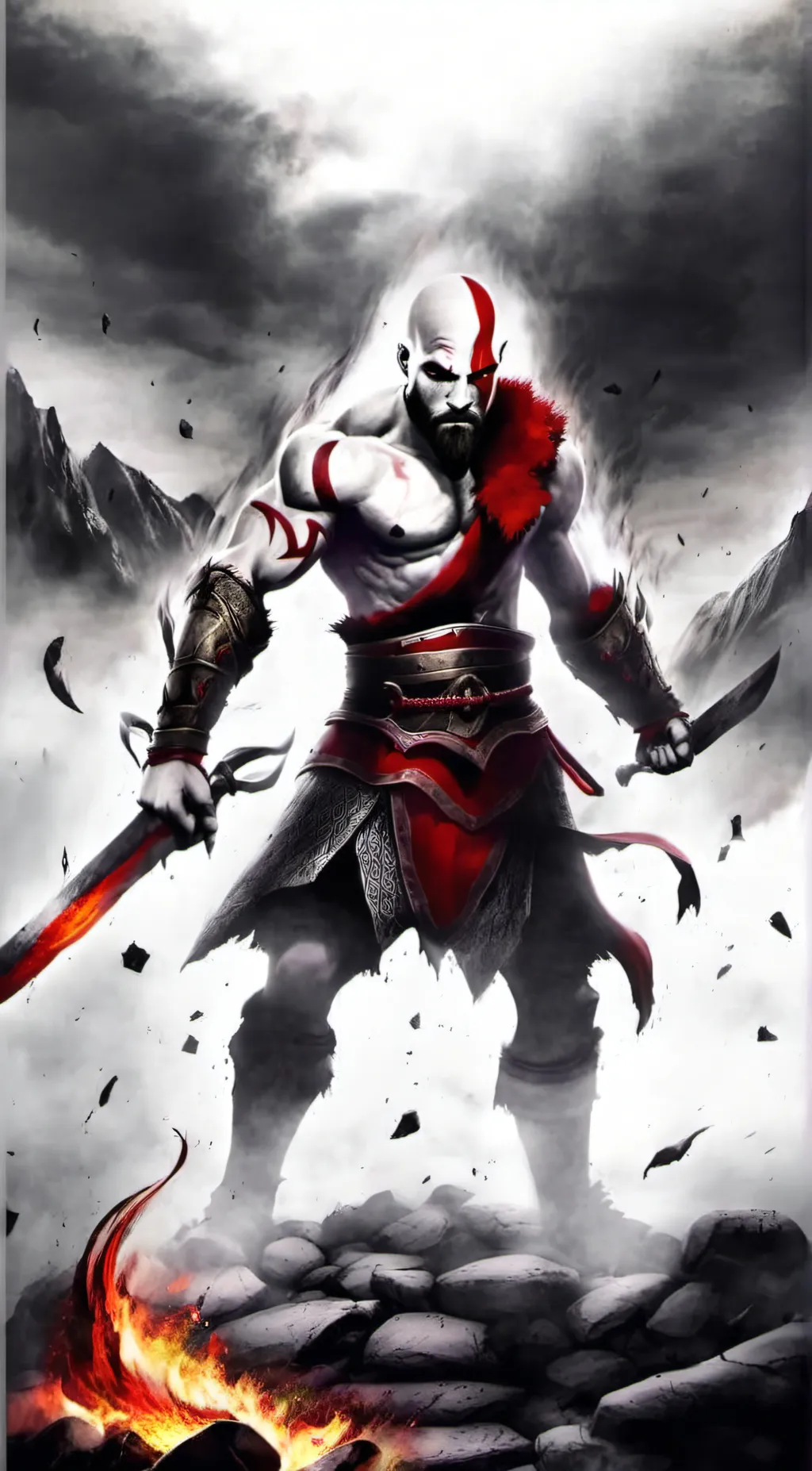 ai character: Kratos  background