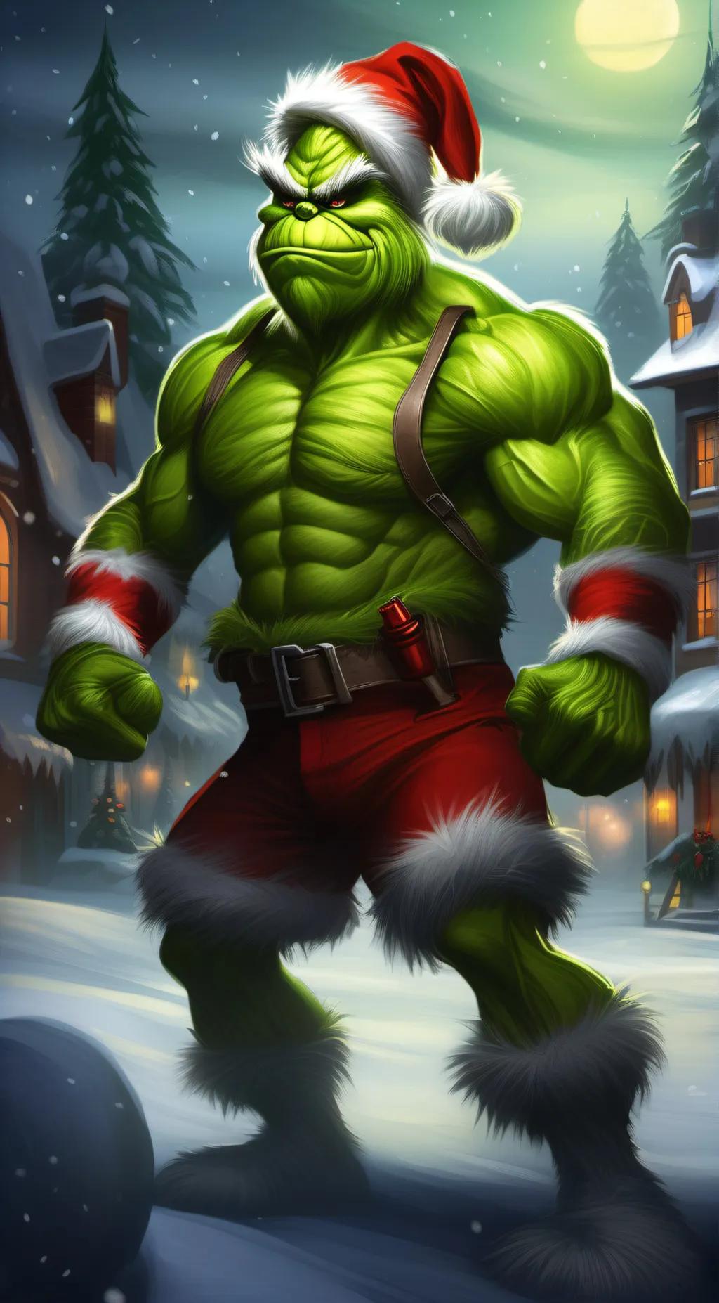 ai character: Buff grinch background