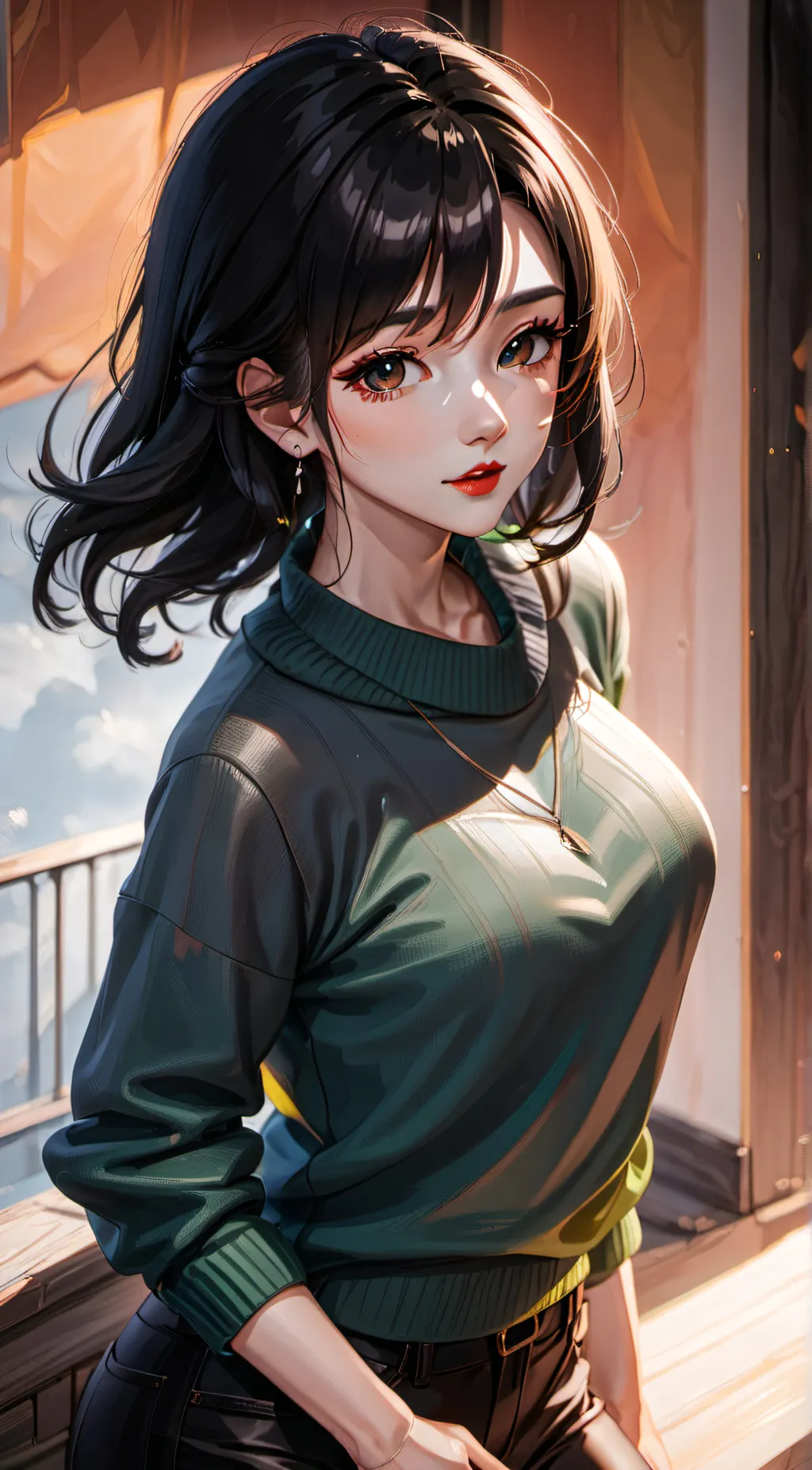 ai character: Monica  background