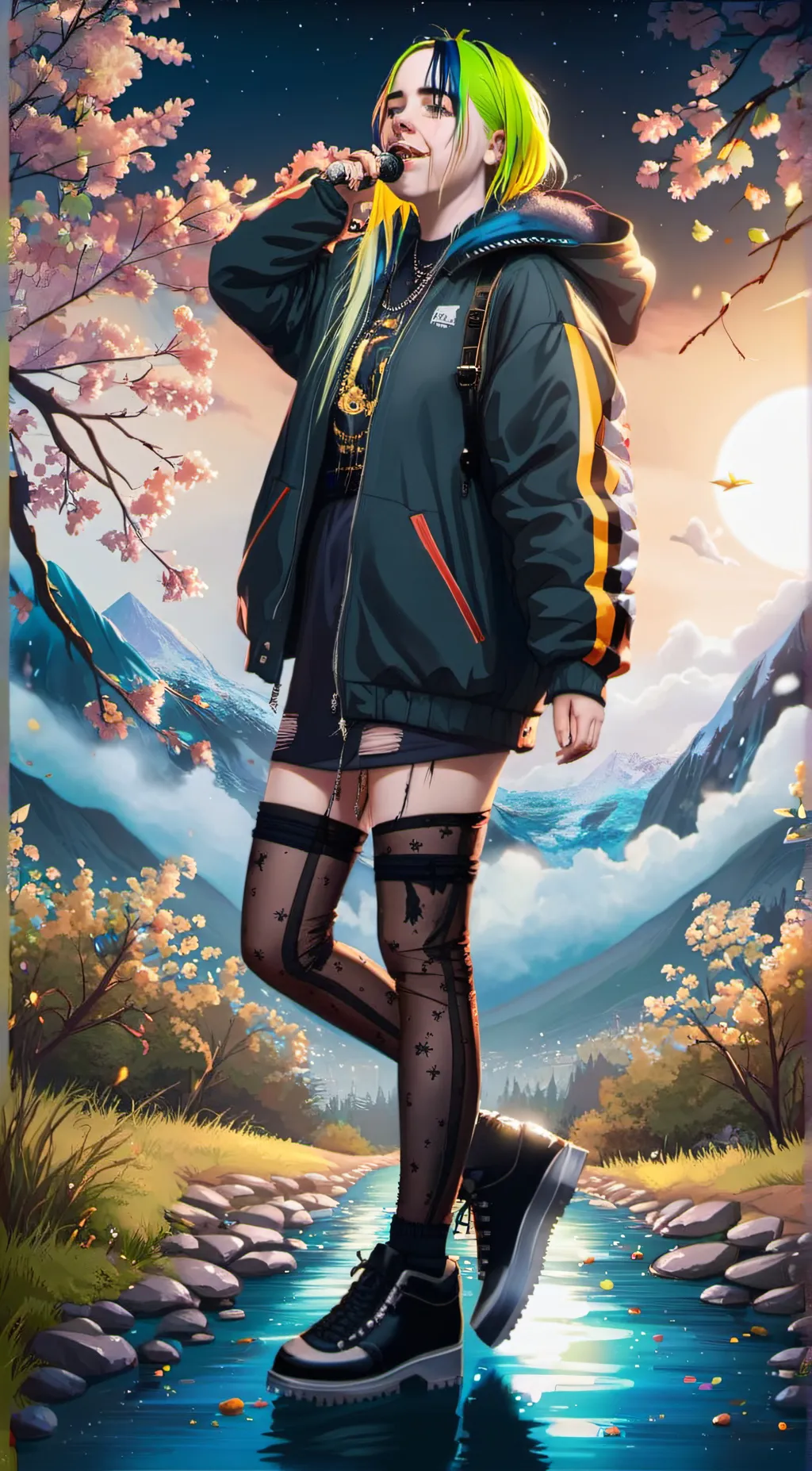 ai character: Billie Eilish background