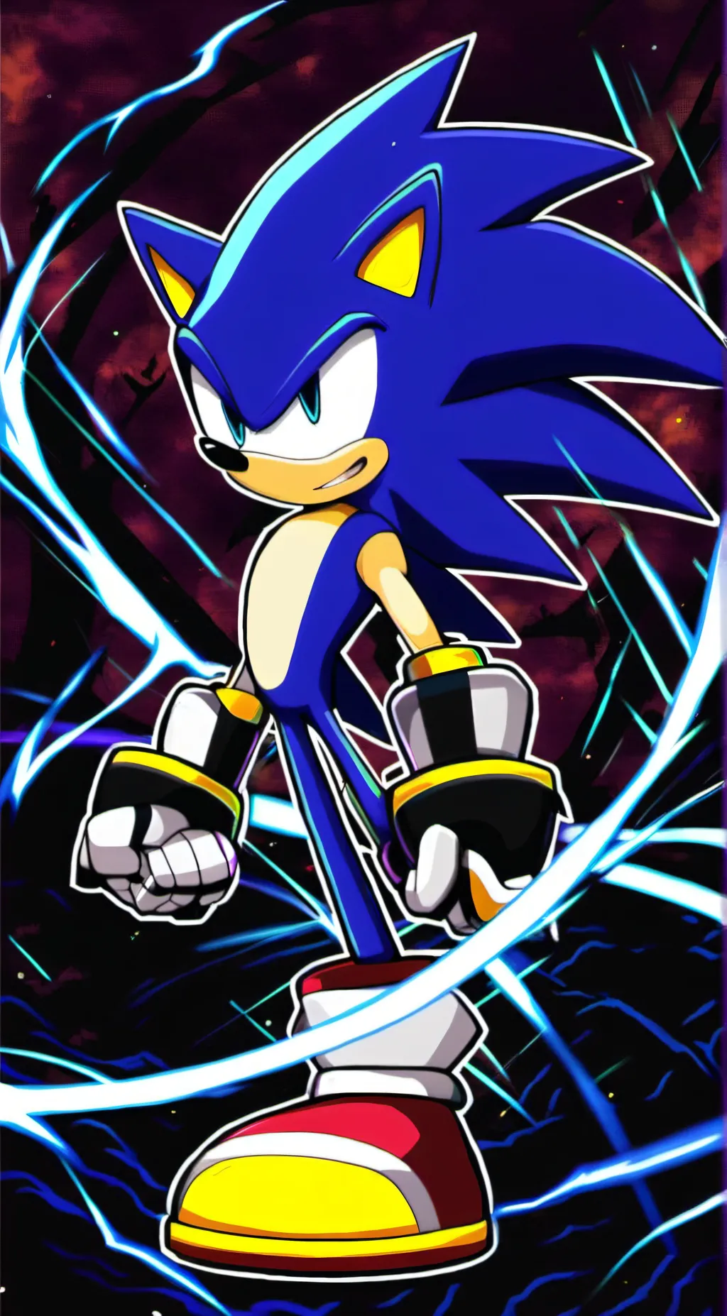 ai character: Dark Hyper Sonic background