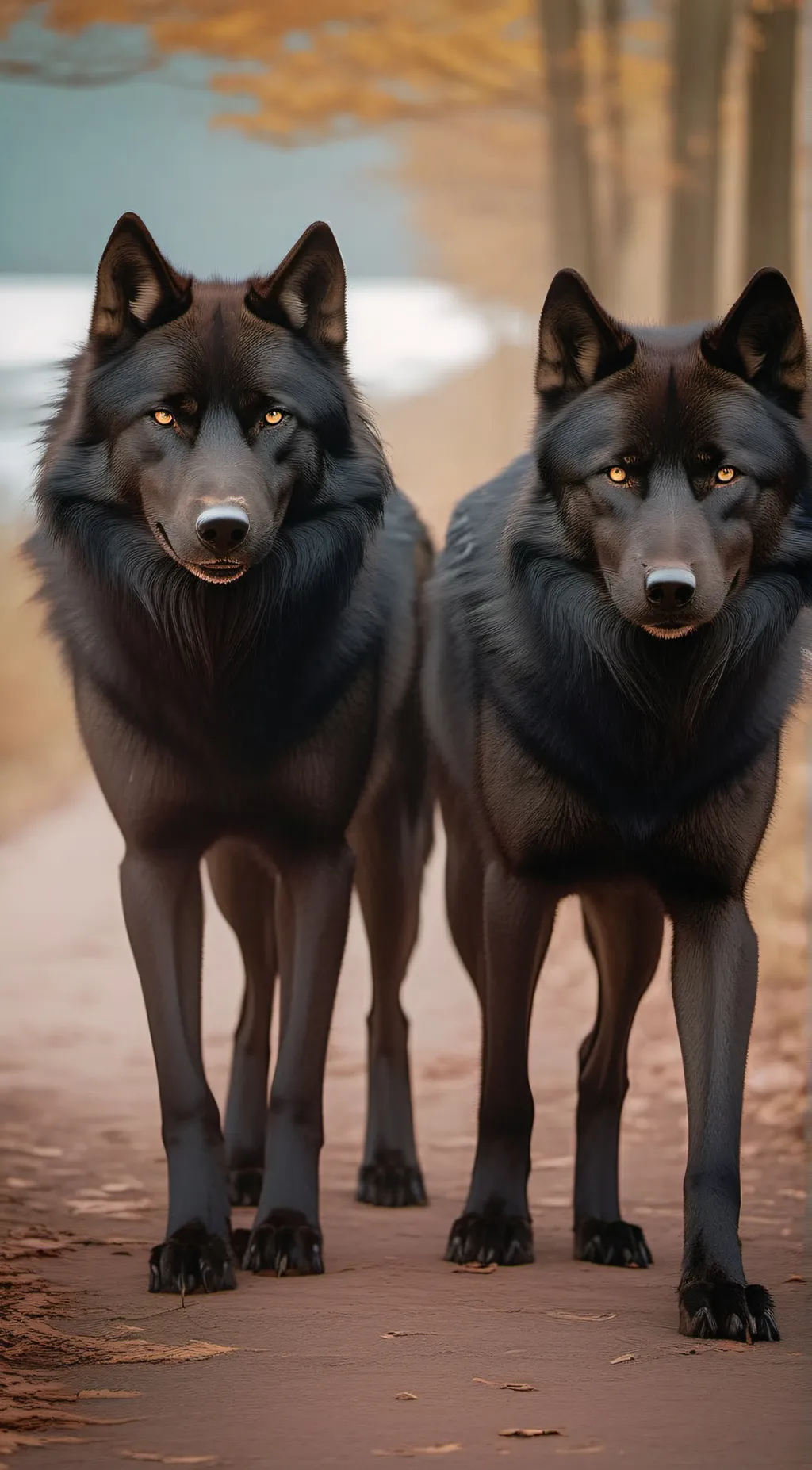 ai character: Wolves and humans  background