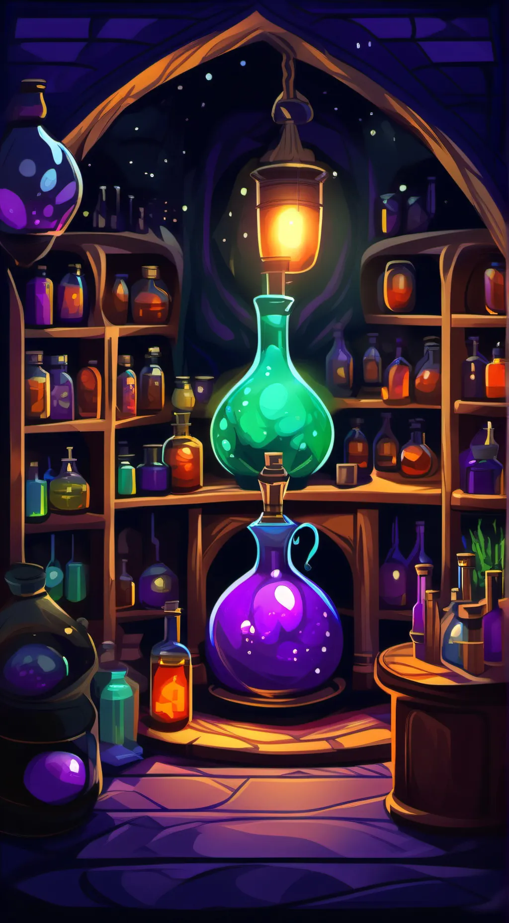 ai character: Unknown potion background