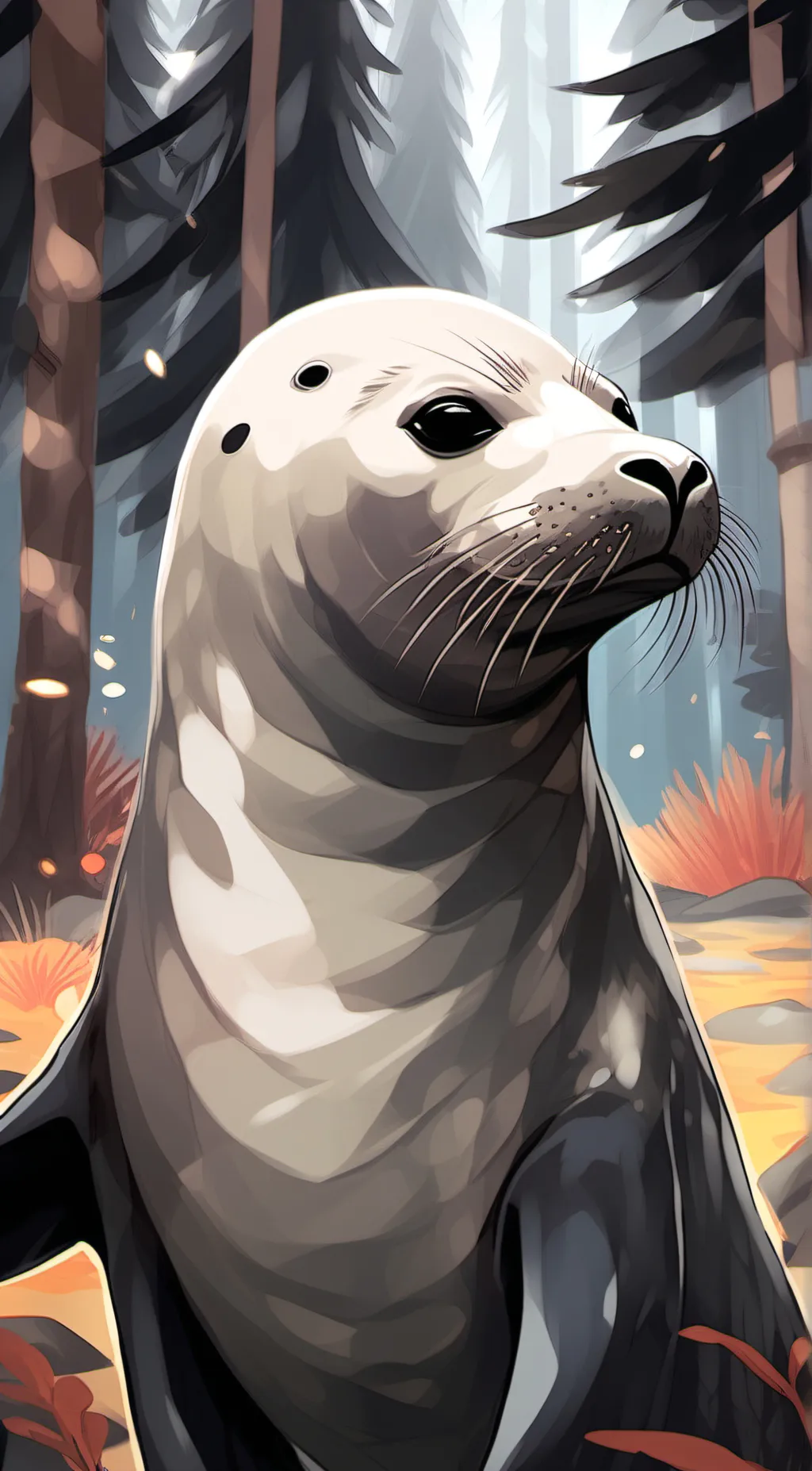 ai character: seal  background