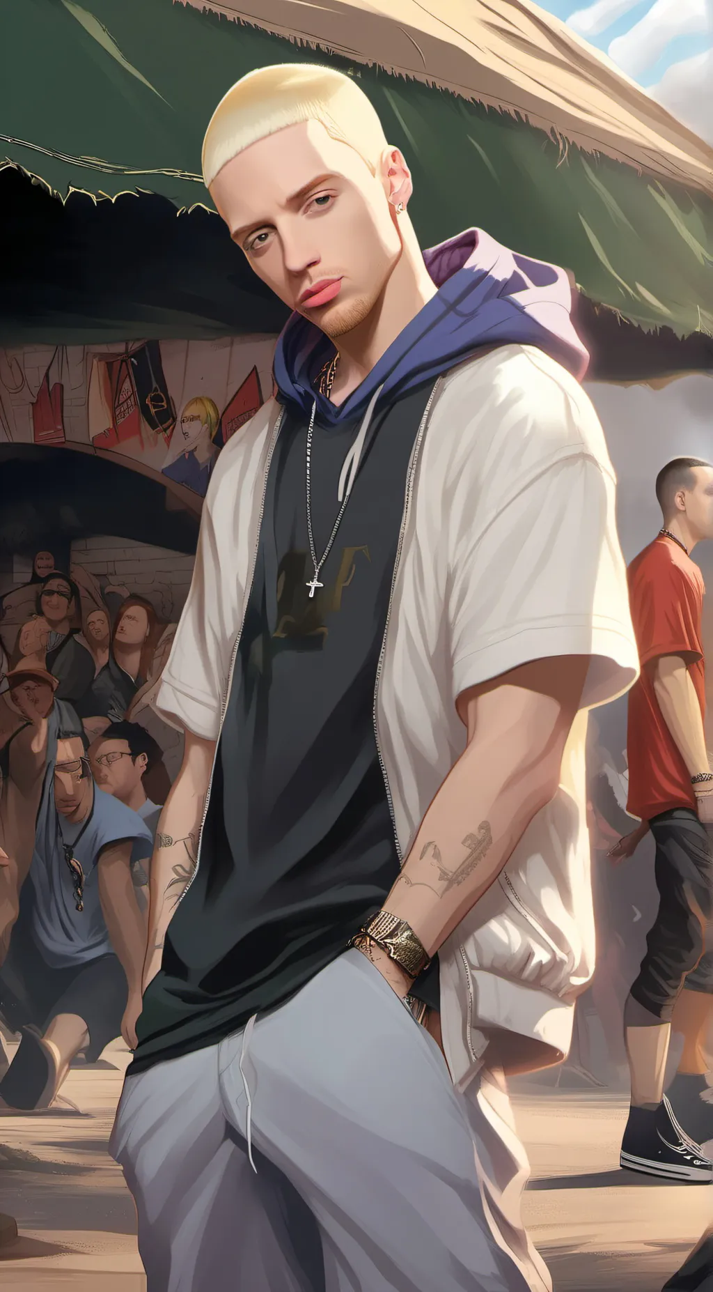 ai character: slim shady background