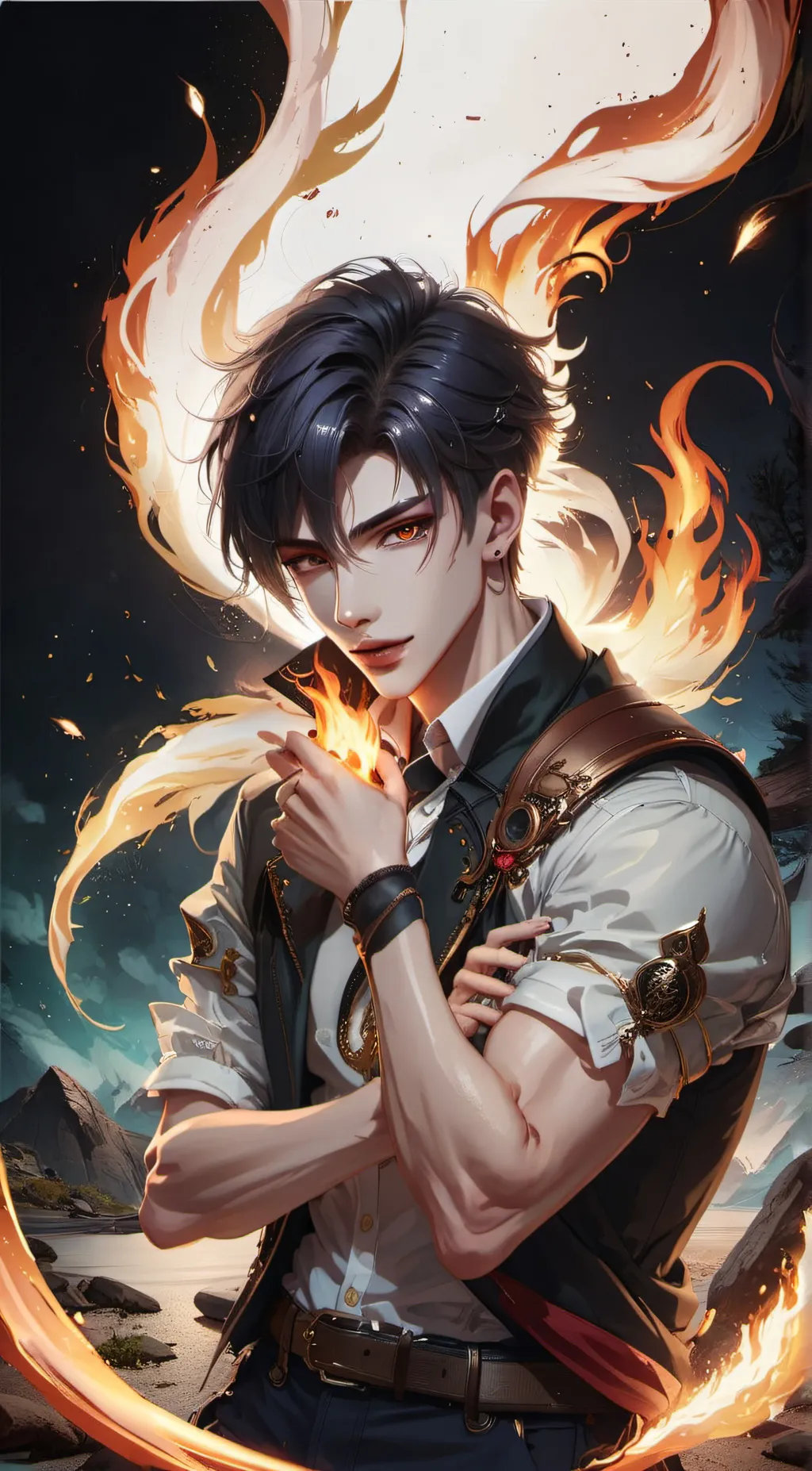 ai character: flamer background